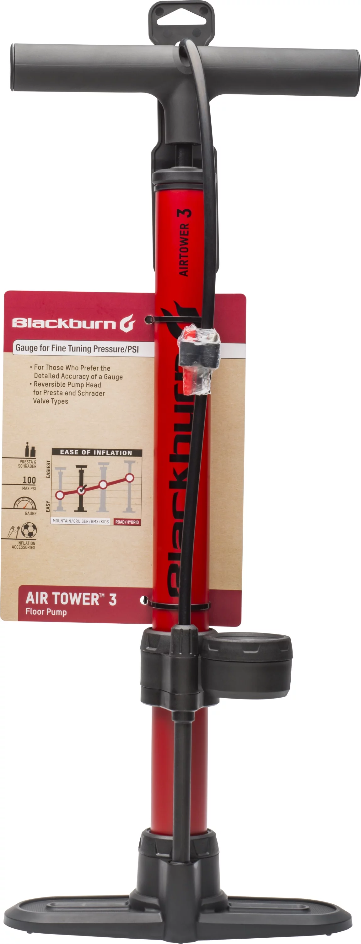 Blackburn Air Tower 3 Bicycle Floor Pump with Mid Gauge - Womvr