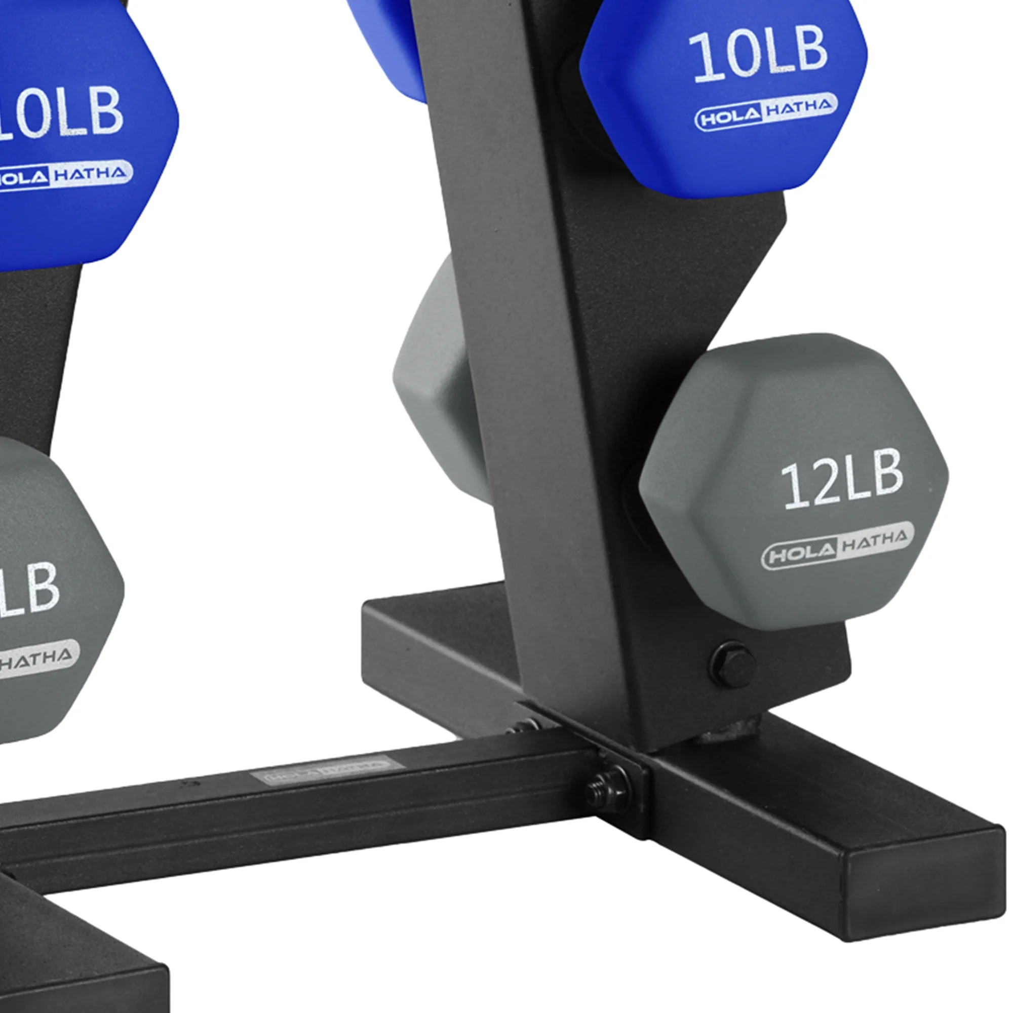 HolaHatha 3, 5, 8, 10, & 12 lb Neoprene Hexagon Dumbbell Weight Set w/Stand - Womvr
