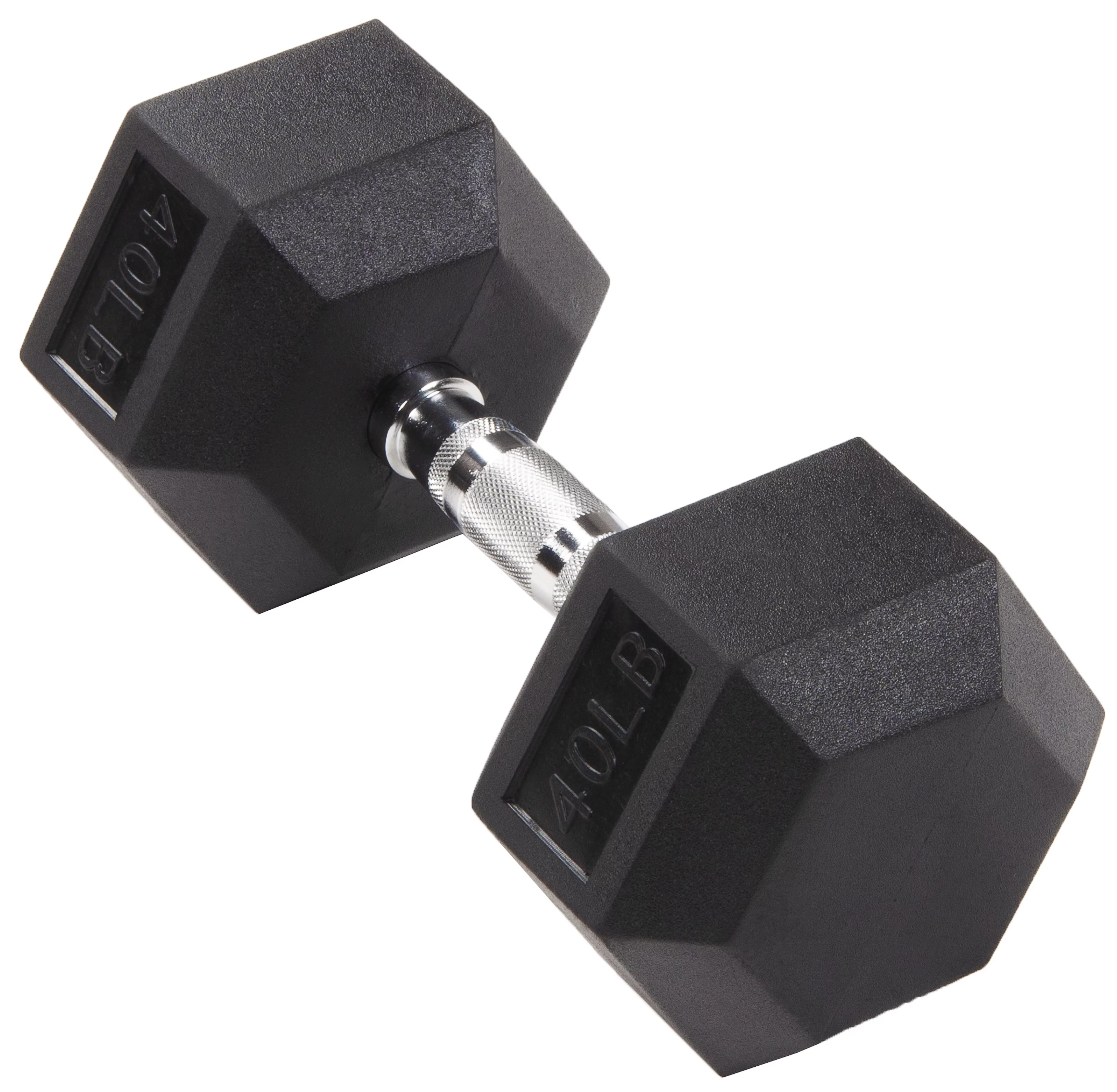 BalanceFrom Rubber Encased Hex Dumbbell, 40LBs, Single - Womvr