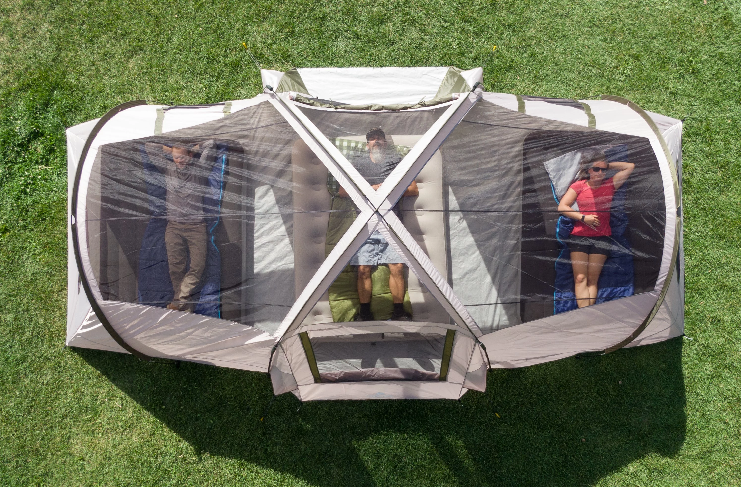 Ozark Trail 10-Person 3-Room Vacation Tent, with Shade Awning - Womvr