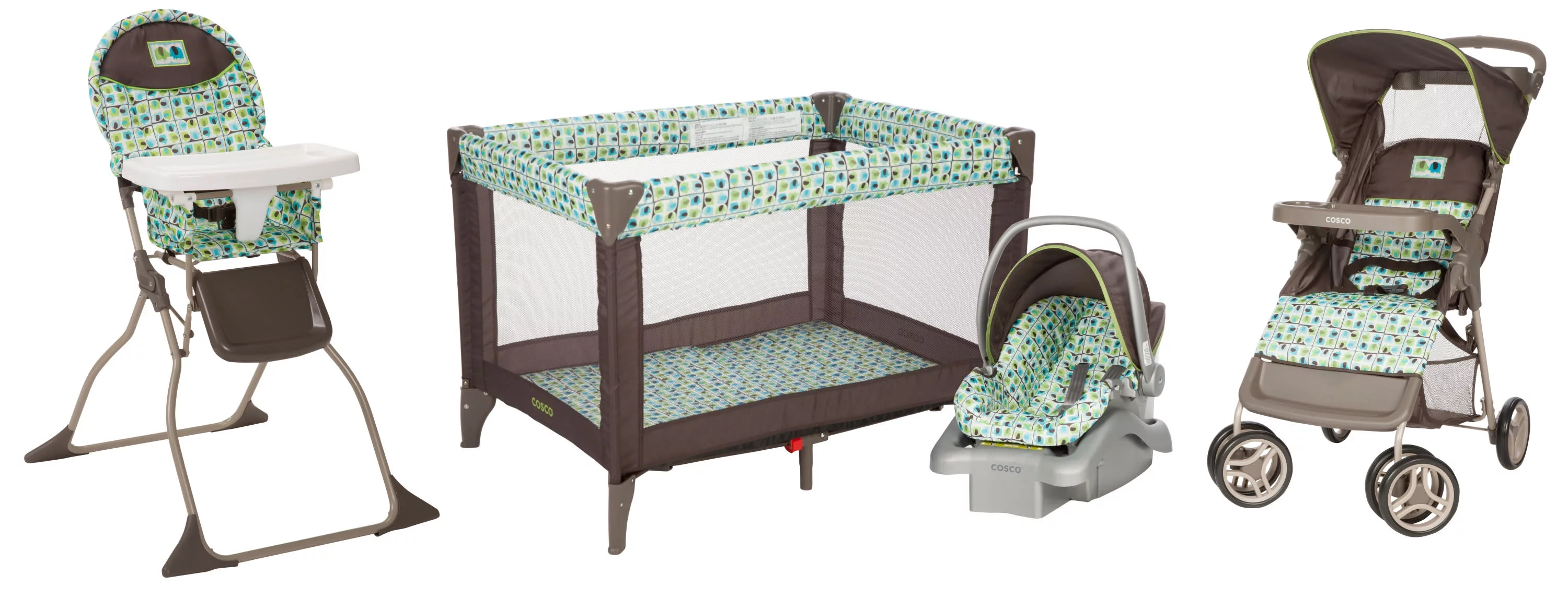 Cosco Kids Funsport Portable Compact Baby Play Yard, Elephant Squares - Womvr