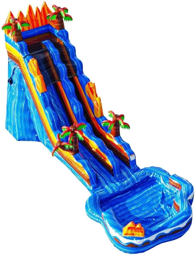 JumpOrange 19' Oasis Commercial Grade Water Slide Inflatable with Detachable Pool for Kids and Adults (with Blower), Outdoor Tall Waterslide, PVC Vinyl - Womvr