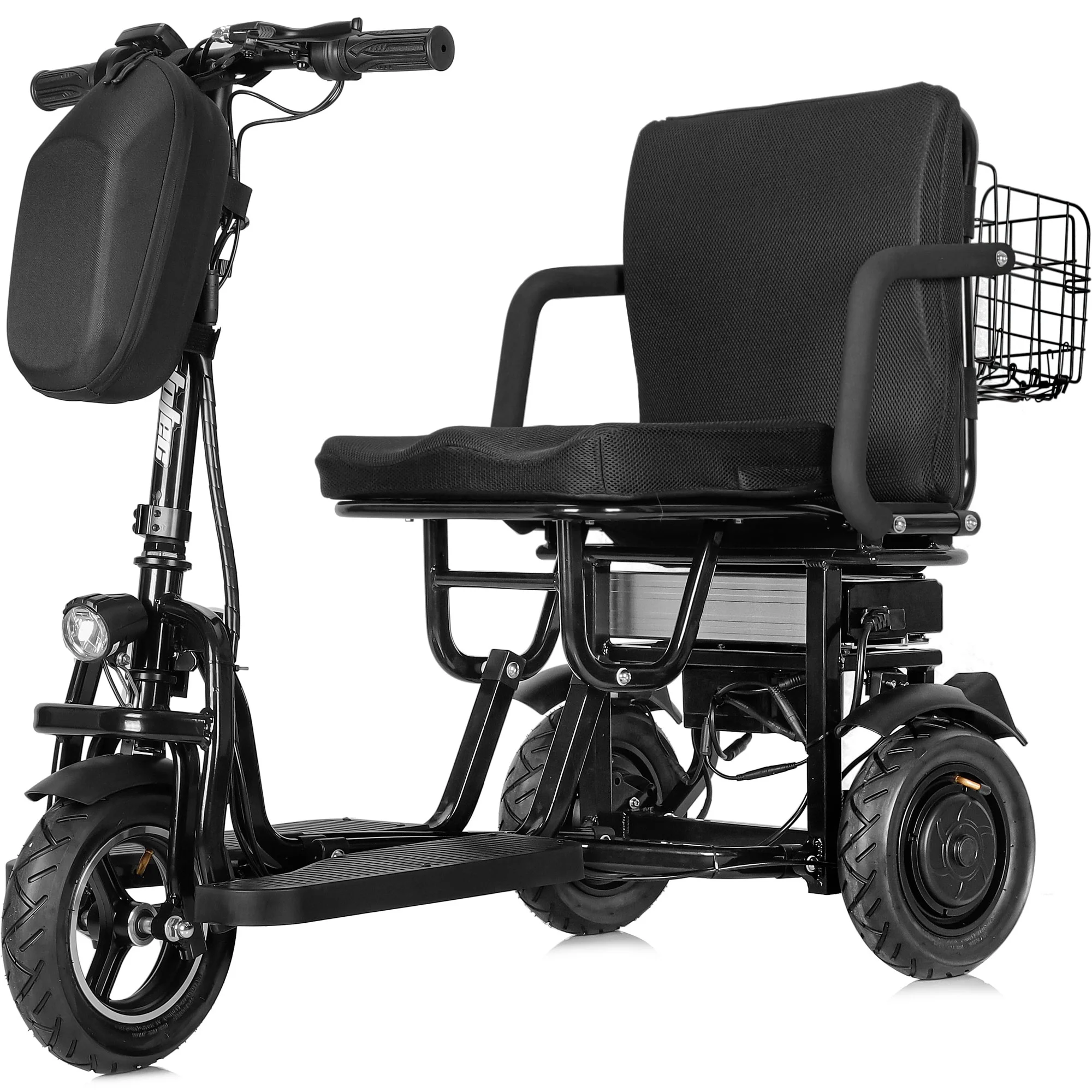 MotoTec Folding Mobility Electric Trike 48v 700w Dual Motor Lithium Black - Womvr