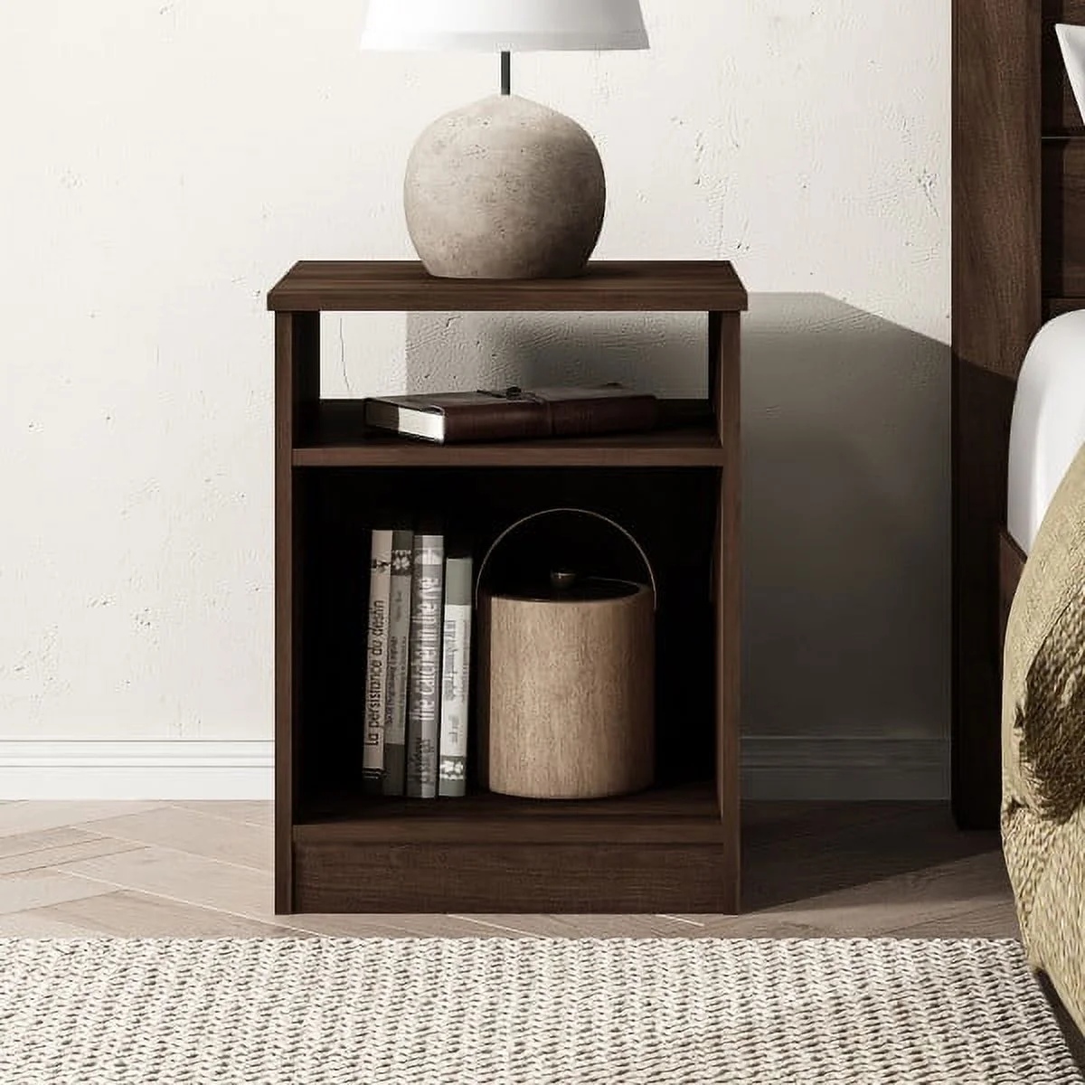 Mainstays Ardent Open Shelf Nightstand, White - Womvr