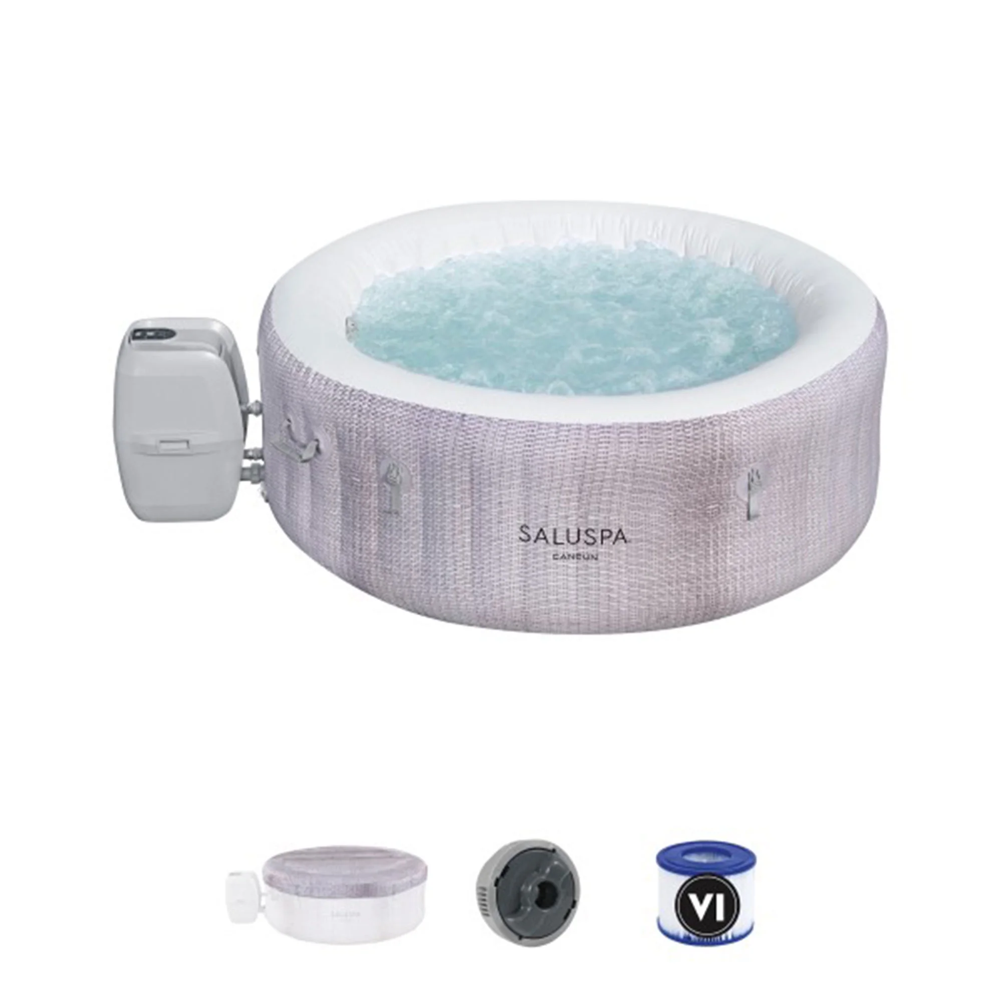 Bestway SaluSpa Cancun AirJet Inflatable Hot Tub with 120 Jets, Gray - Womvr