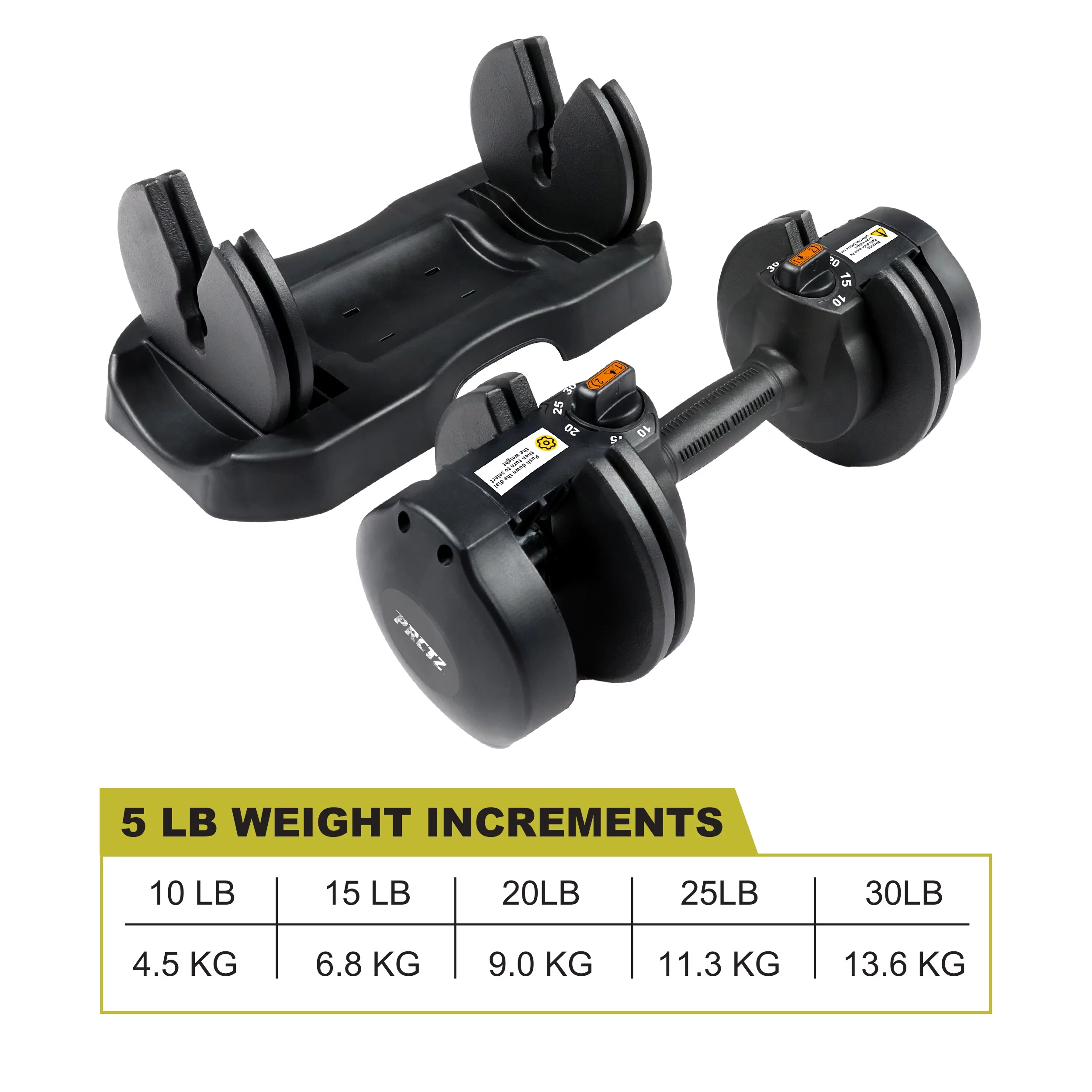 PRCTZ, 10-30lb Quick Select Adjustable Dumbbell Pair with Dumbbell Stand Combo - Womvr