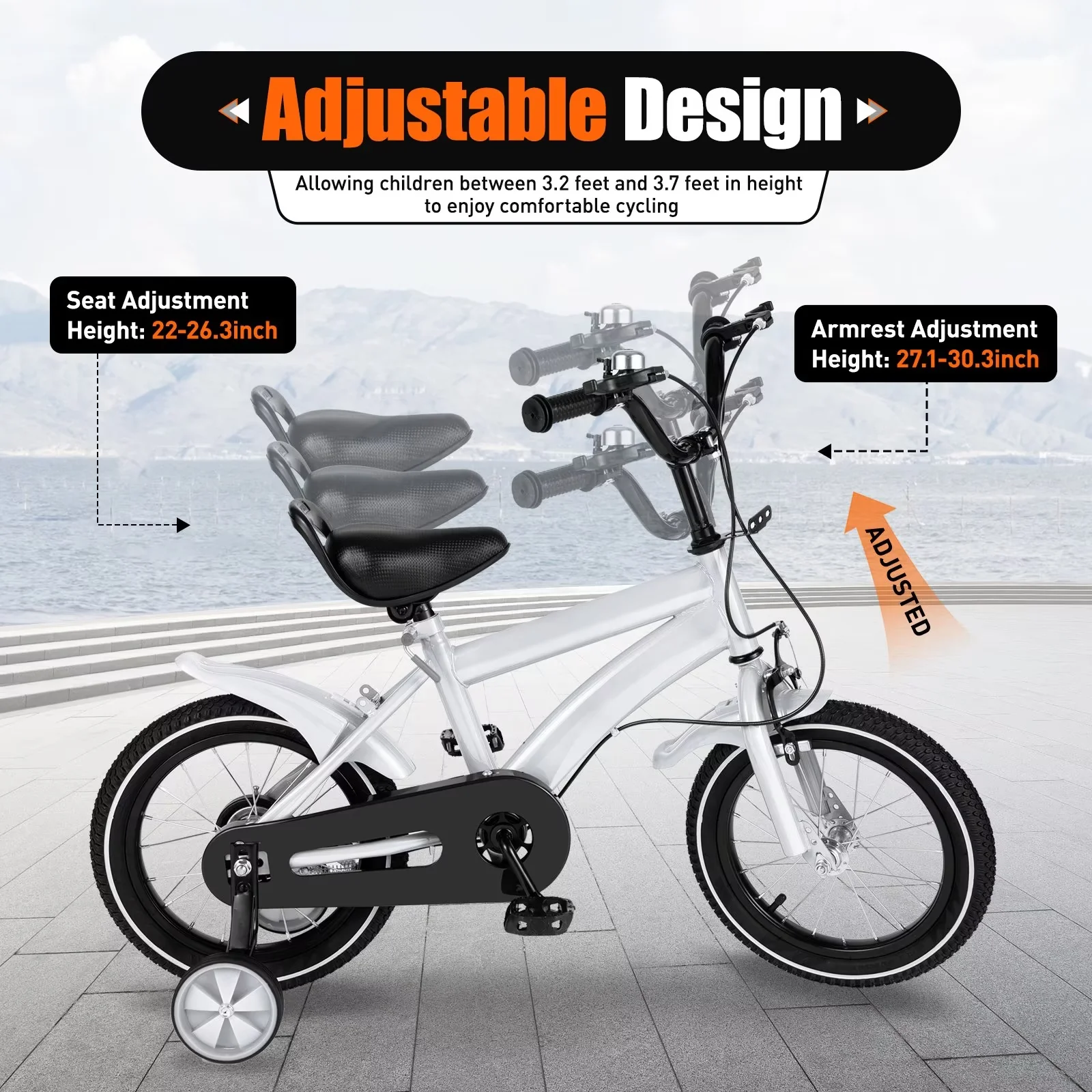 TFCFL 14 inch Kids Bike Bicycle Children Cycle Bikes Gift With With Safety Training Wheels - Womvr