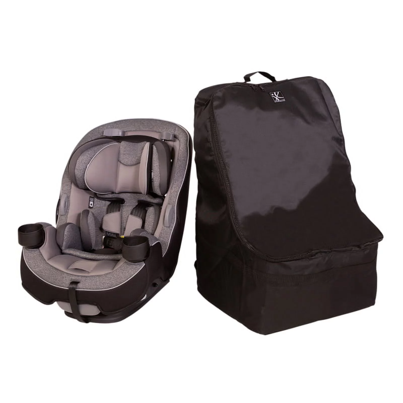 J.L. Childress Ultimate Padded Backpack Car Seat Travel Bag and Carrier, Black/Grey - Womvr