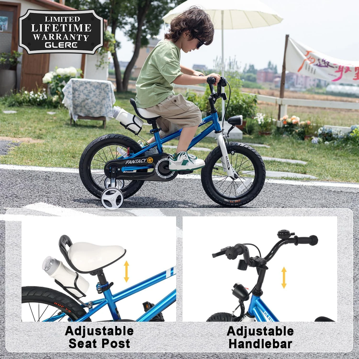 Glerc 12 inch Toddler and Kids Bike for 2-4 Years Old Boys & Girls, White - Womvr