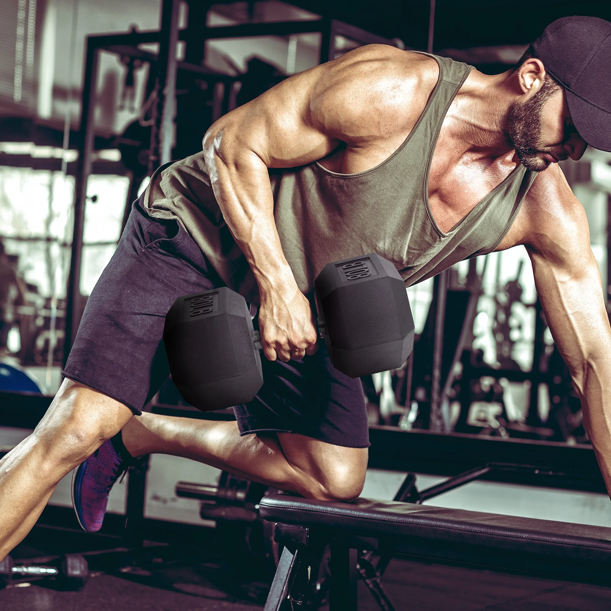 BalanceFrom Rubber Encased Hex Dumbbells, 20 Lbs. Pair - Womvr