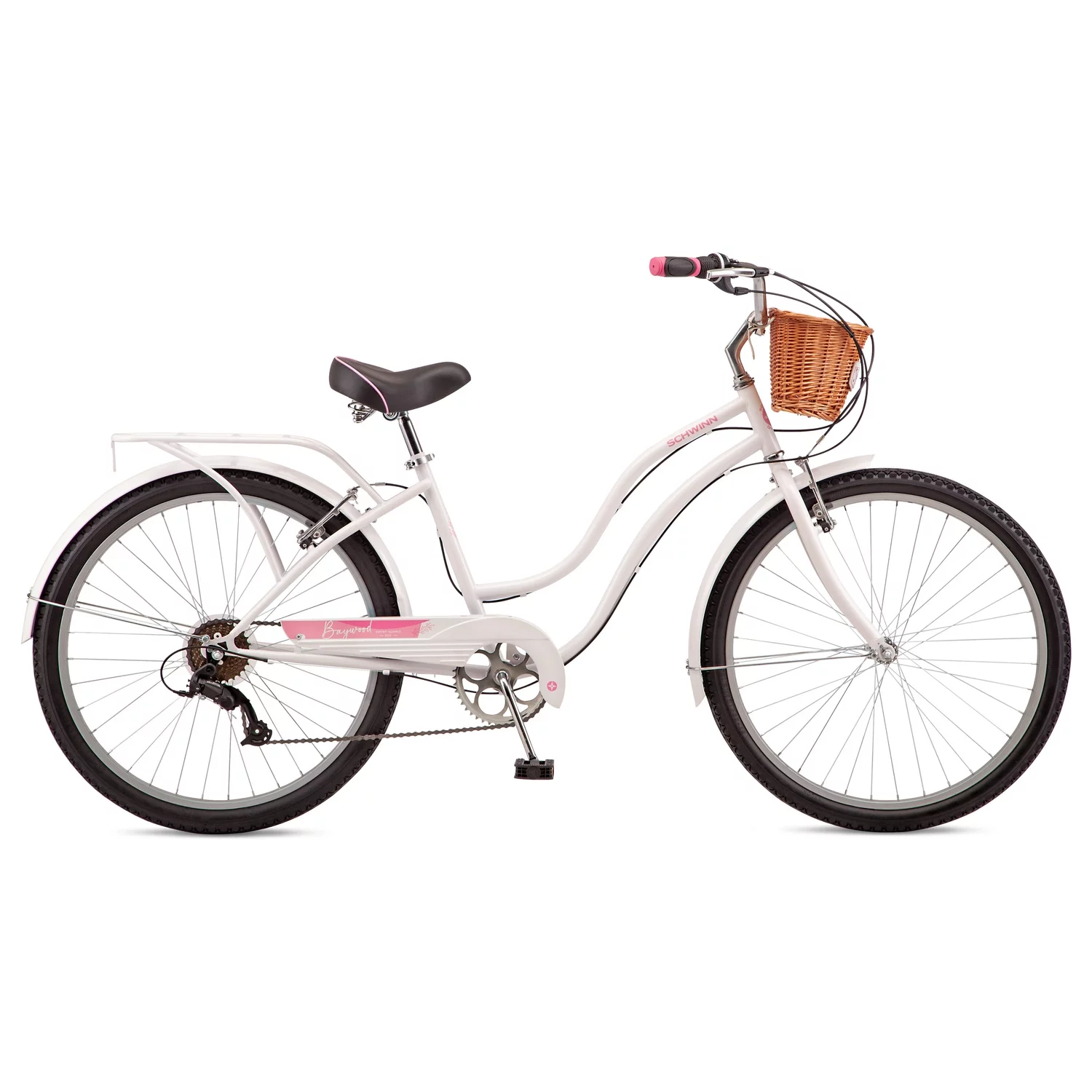 Schwinn Schwinn Baywood 7 Deluxe Cruiser Bike, 26-Inch Wheels, 7 Speed, White - Womvr