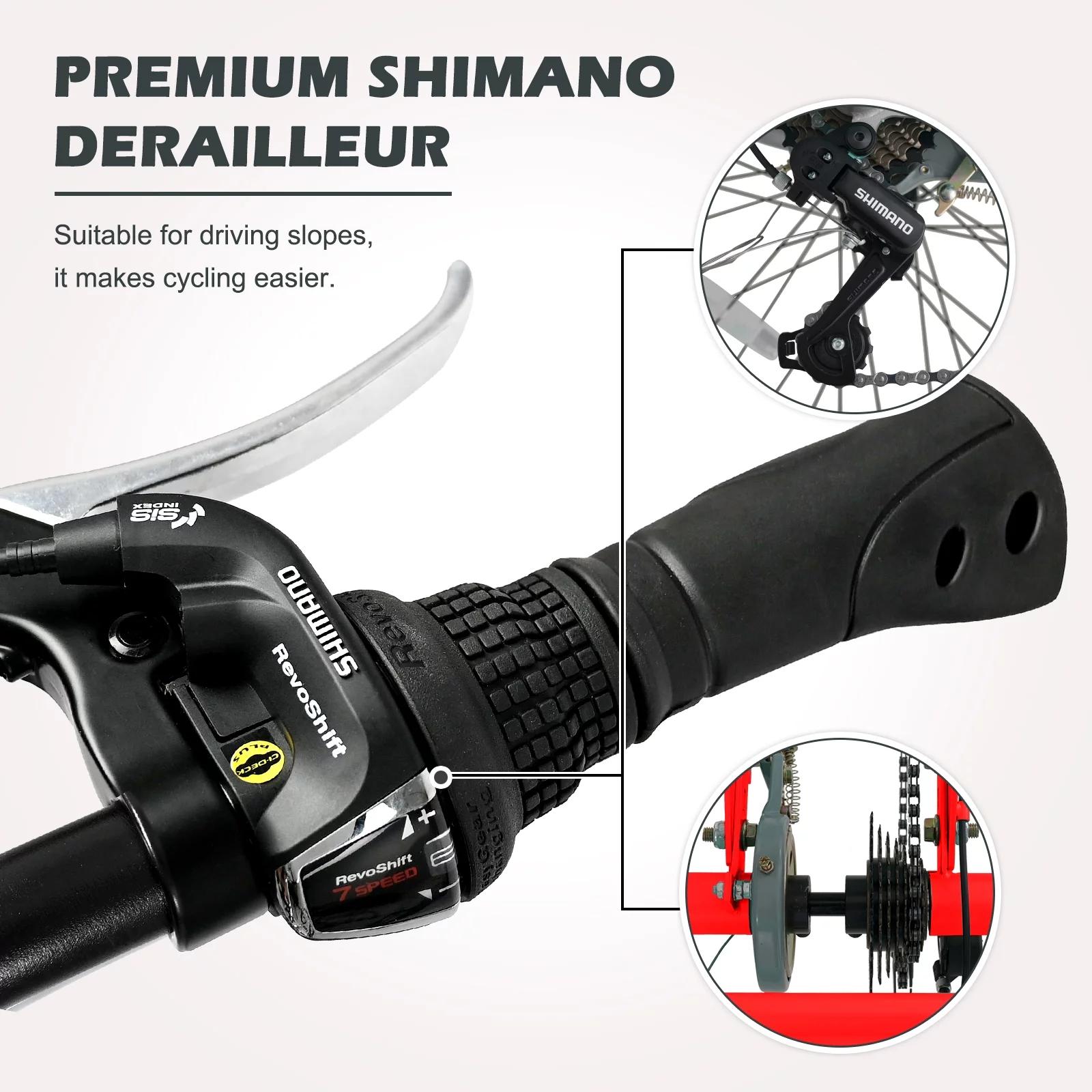 Docred Adult Tricycle, 7 Speed Three Wheel Mountain Bike, 24/26/27.5 inch Adults Trikes ,Load capacity 420 lbs - Womvr