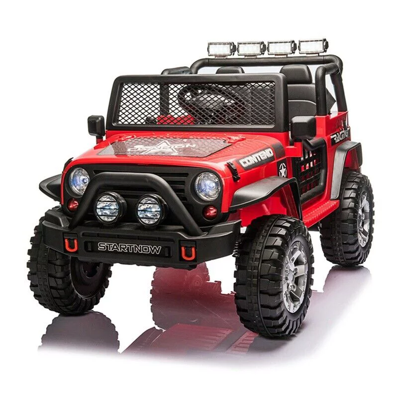 PWFE 12 Volt Kids Electric Car Kids Ride On Car with Remote Control, 2 Seats Kids Jeep with LED Lights, Wheels Suspension, Music, Horn, 110lbs Load(Pink) - Womvr