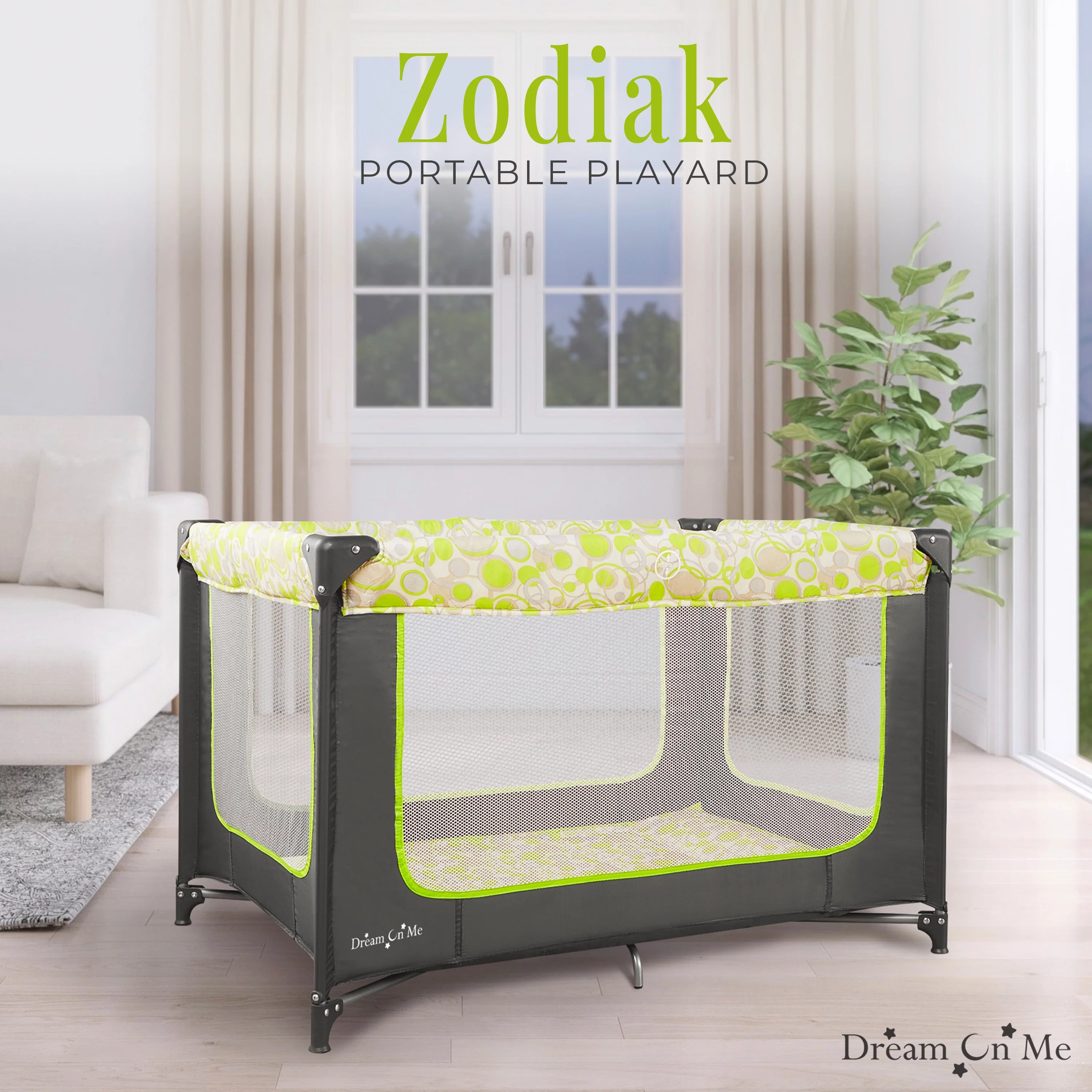 Dream On Me Zodiak Portable Playard with Carry Bag & Shoulder Strap, Navy - Womvr