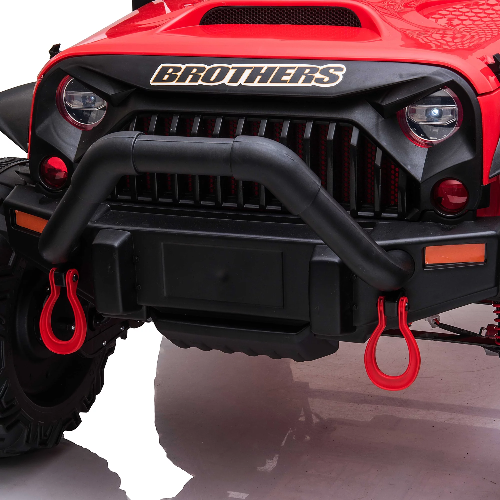 CIPACHO 24 V Double Drive Children Ride On Truck Car for Kids with Parent Remote Control, Electron Assisted Steering Wheel, Music Board, Bluetooth, MP3, Red - Womvr