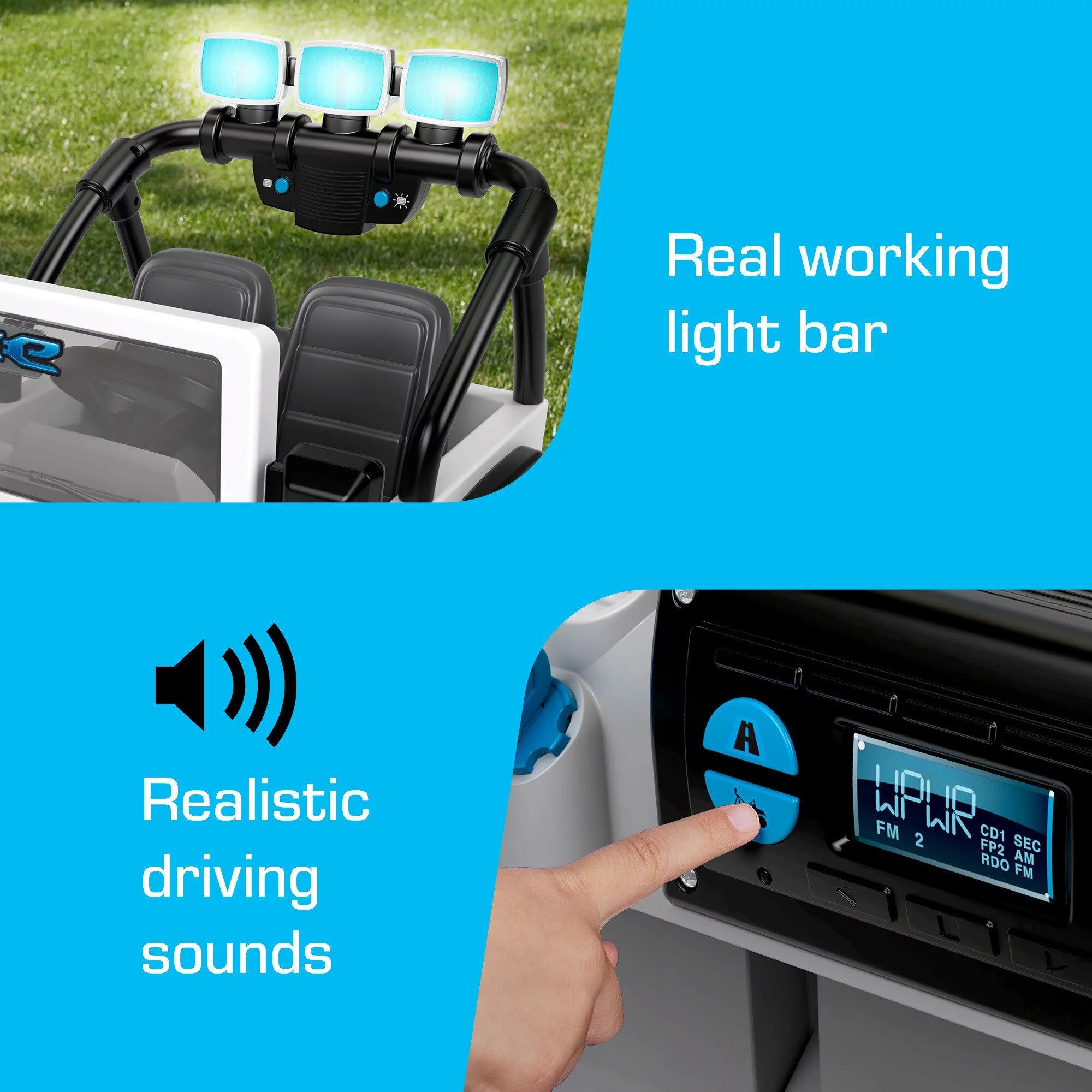 12V Power Wheels Jeep Wrangler 4xe Ride-On Toy with Sounds and Lights, Preschool Toy - Womvr