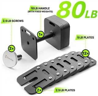 Eisenlink Adjustable Dumbbells, 80lbs Pair, 5pound Increments, Quick-Lock Square Weight set for Home Gym Fitness (80lbx2) - Womvr