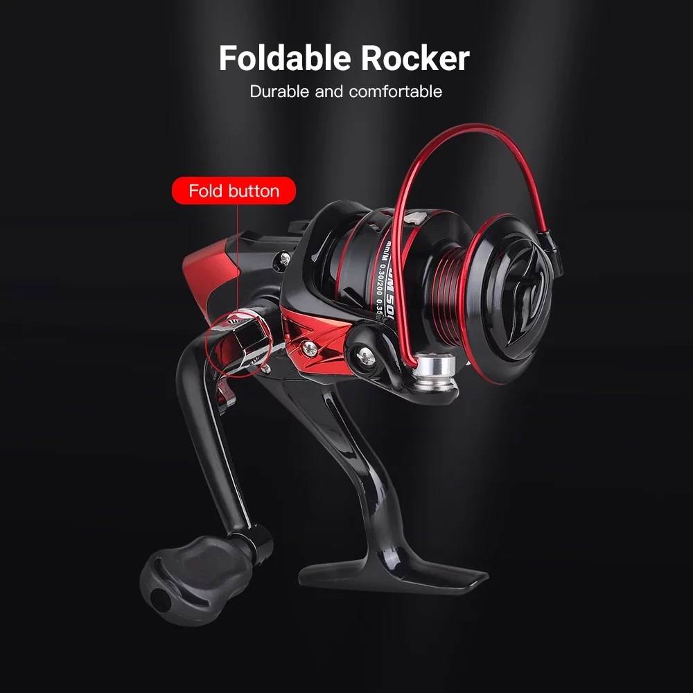 Spinning Fishing Reels, Anpro New Spinning Reel with Left/Right Interchangeable Collapsible ,5.2:1 Gear Ratio Smooth 13BB, Size 2000 - Womvr