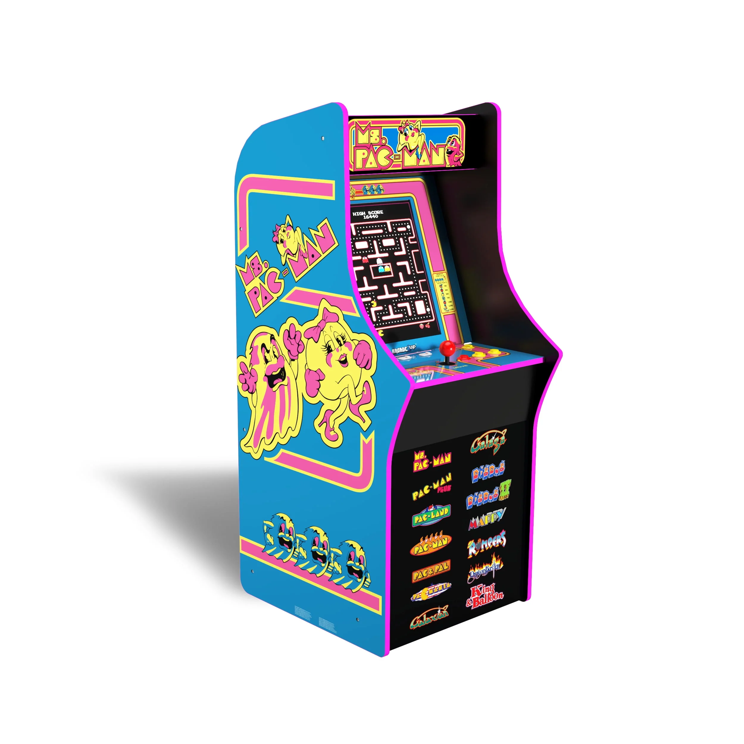 Arcade1Up Ms. PAC-MAN Classic Arcade Game, built for your home, 4-foot-tall stand-up cabinet, 14 classic games, and 17-inch screen - Womvr