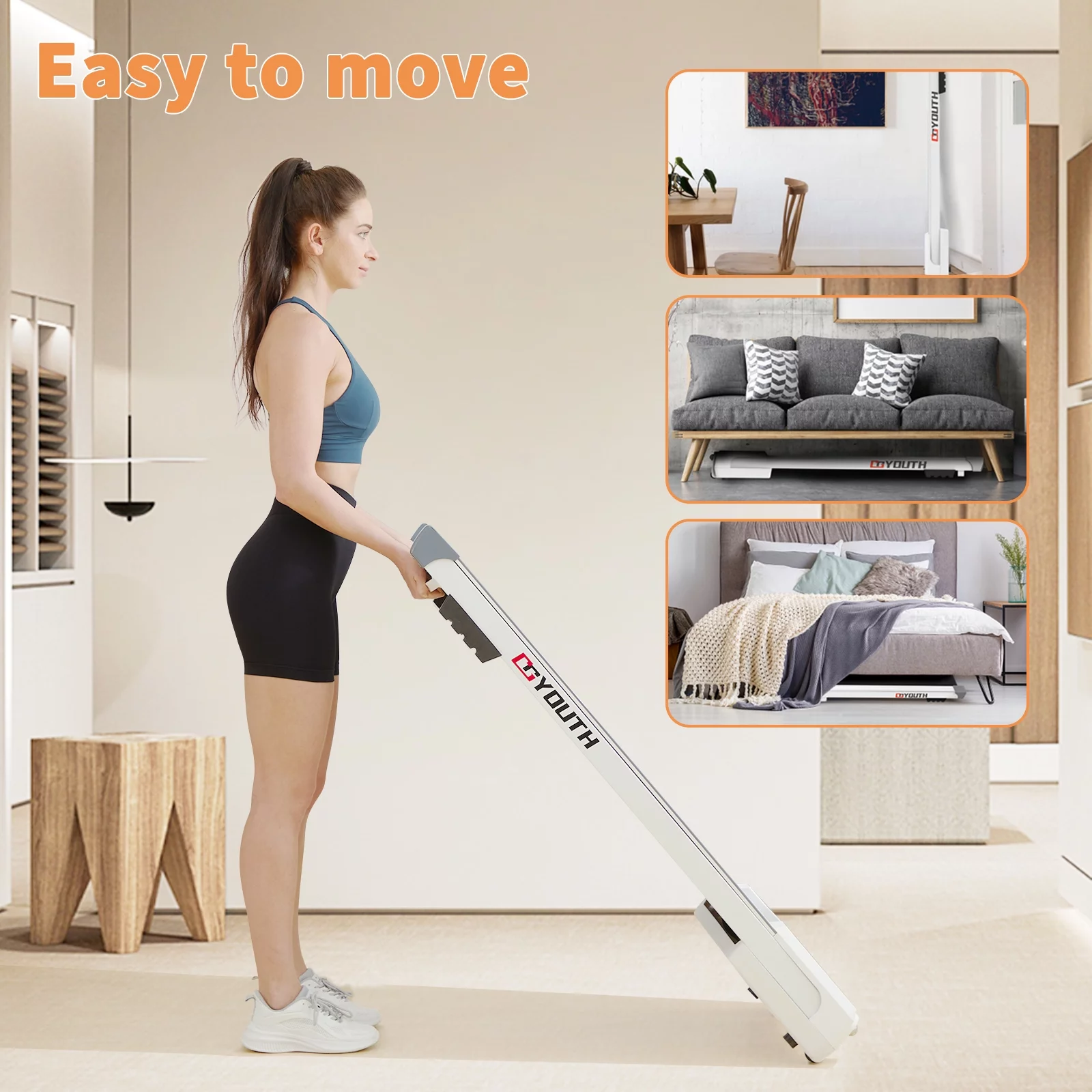 GOYOUTH Under Desk Treadmill with Remote Control, Bluetooth Speaker & LED Display Perfect for Home Gym or Office - Womvr