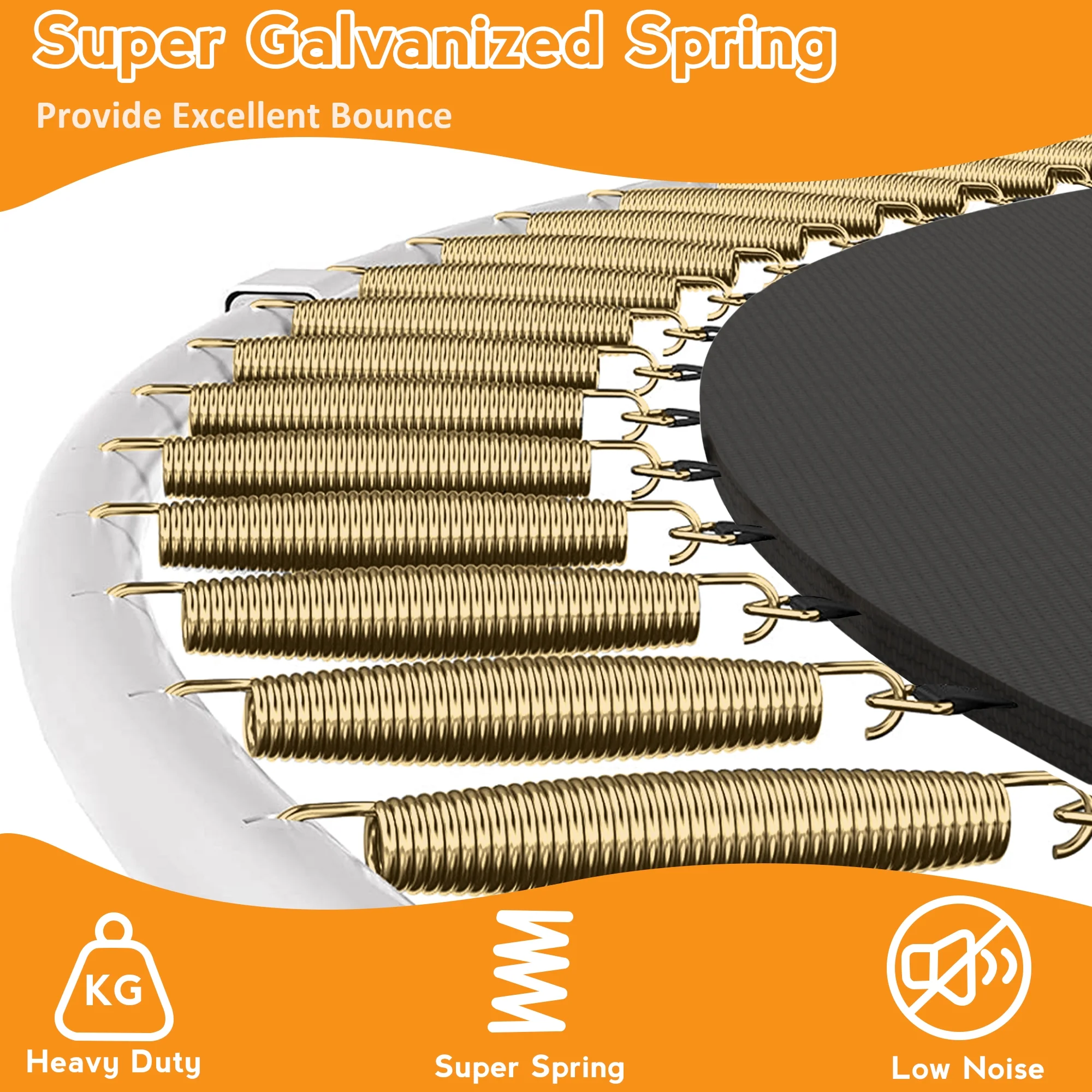 KOFUN Trampoline with Basketball Hoop & Light, 1500lbs 10FT 12FT 14FT 16FT Trampoline for Adults and Kids, No Gap Design Backyard Trampoline with Enclosure Net, Ladder, Green - Womvr