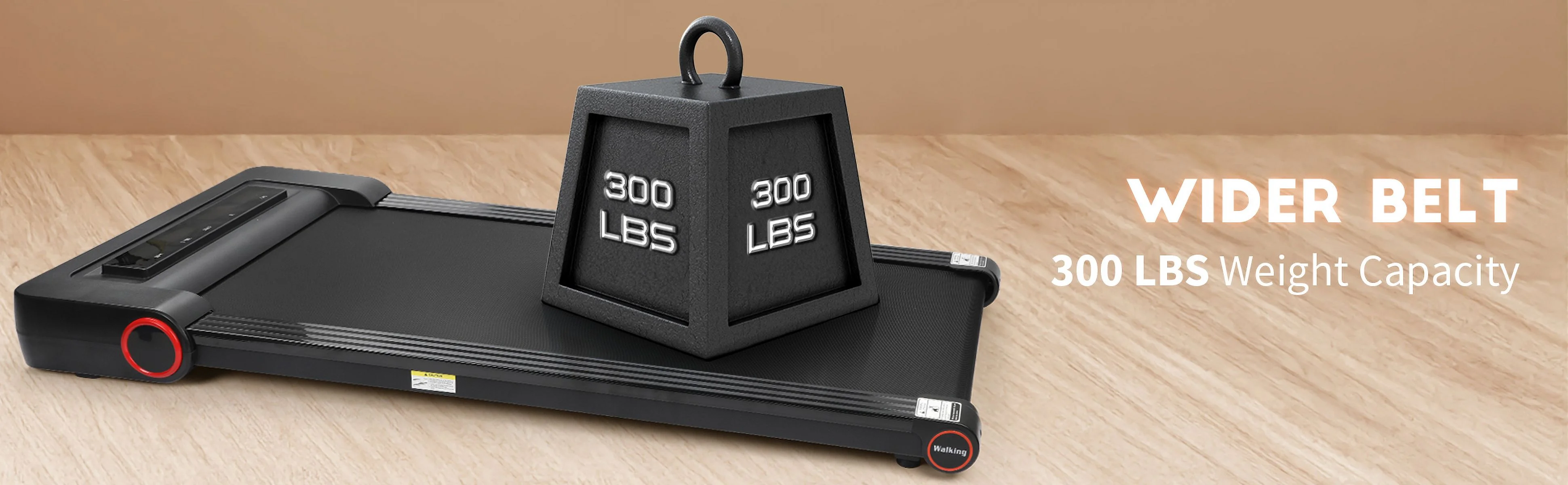 2 in 1 Under Desk Treadmill with 300lbs Weight Capacity, Portable Quiet Compact Walking Pad, Electric Treadmill for Walking and Jogging - Womvr