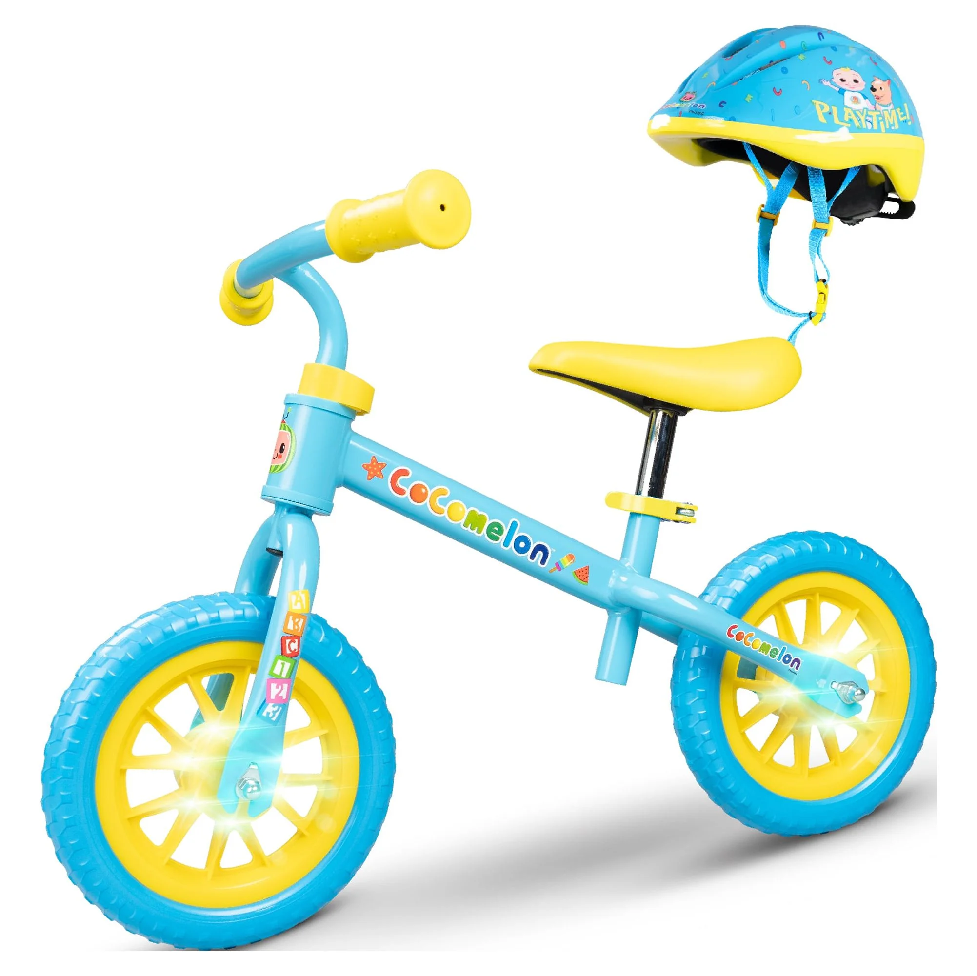 Cocomelon Toddlers Balance Bike Adjustable Helmet Light-up 10