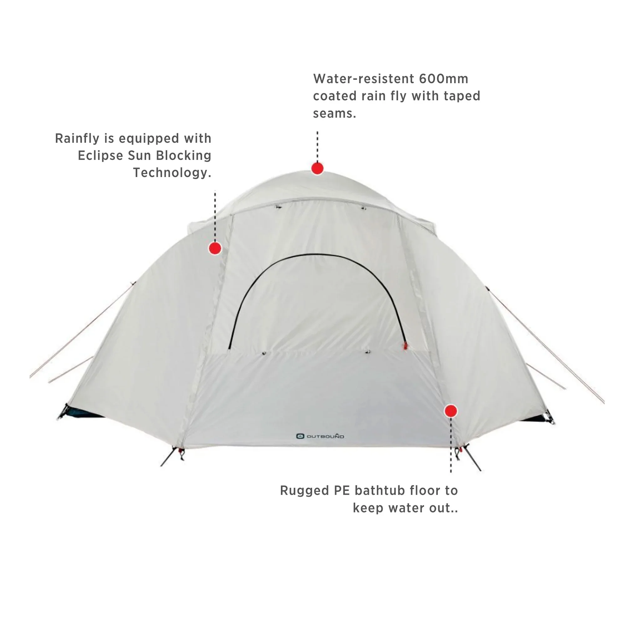 Outbound 8 Person 3 Season Easy Up Dome Tent with Room Divider & Rainfly - Womvr