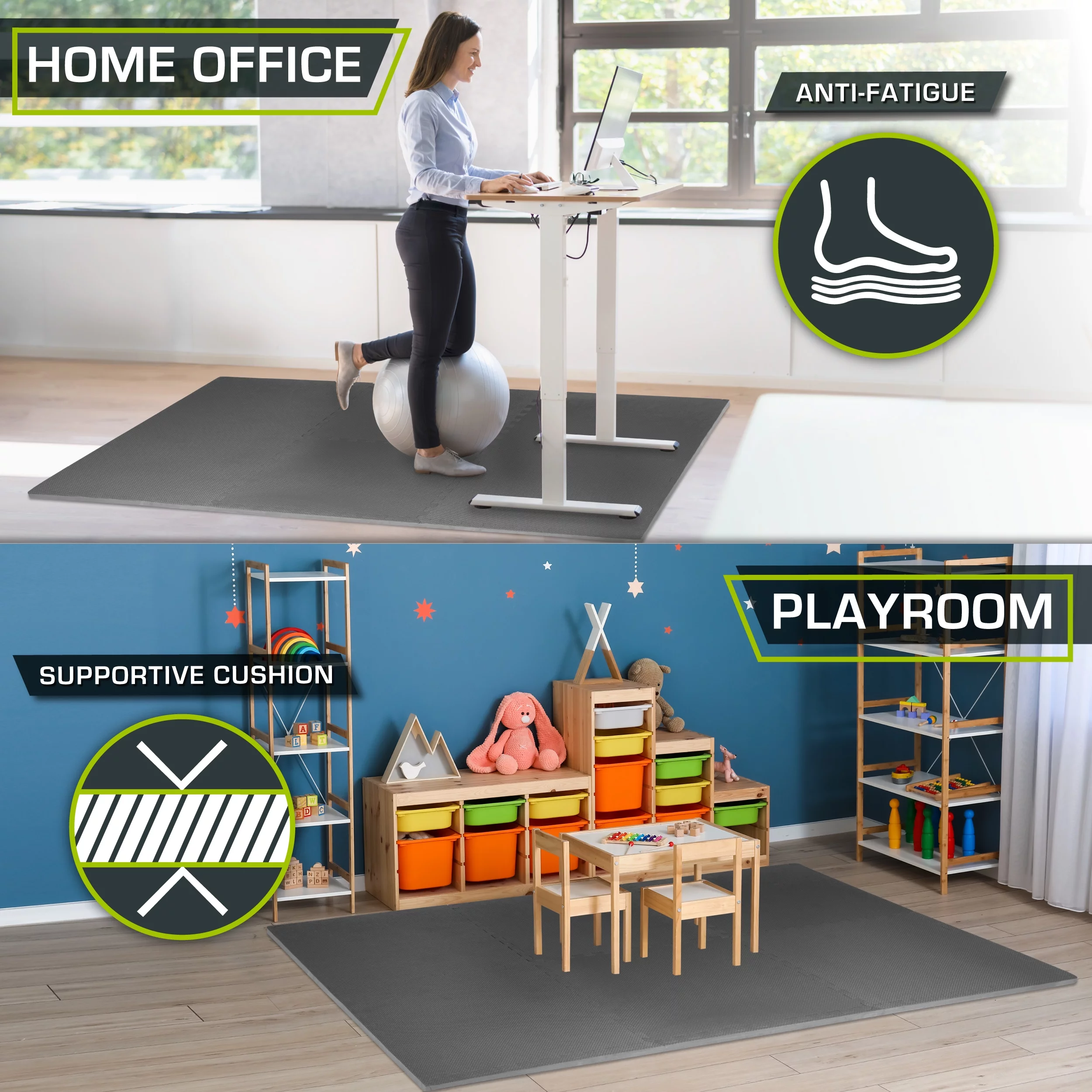 ProsourceFit Extra Thick Puzzle Exercise Mat 3/4