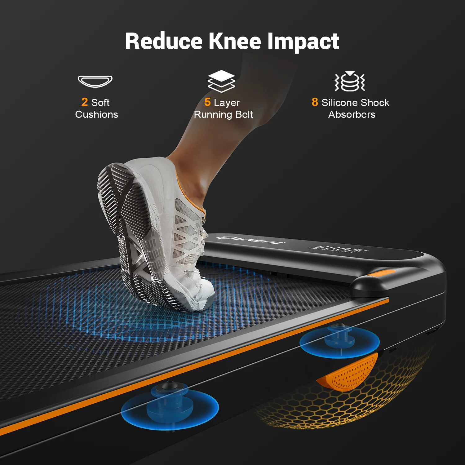 UREVO 2 in 1 Under Desks Treadmill, 5HIIT Modes Folding Treadmill with Smart Rotary Console 2.5HP 265 lbs for Home Office Gym - Womvr