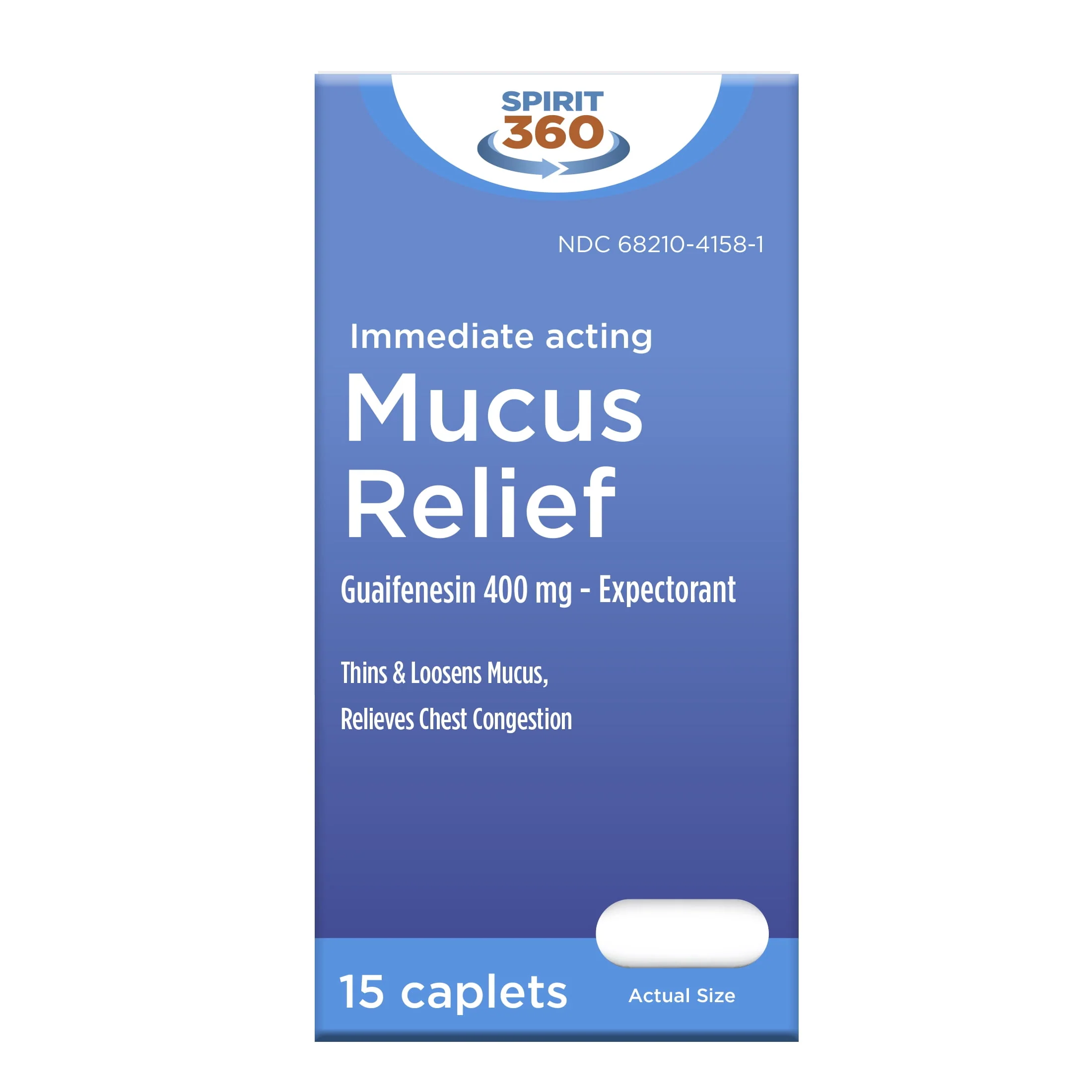Spirit 360 Fast Acting Mucus and Phlegm Relief Caplets, 15 Caplets - Womvr