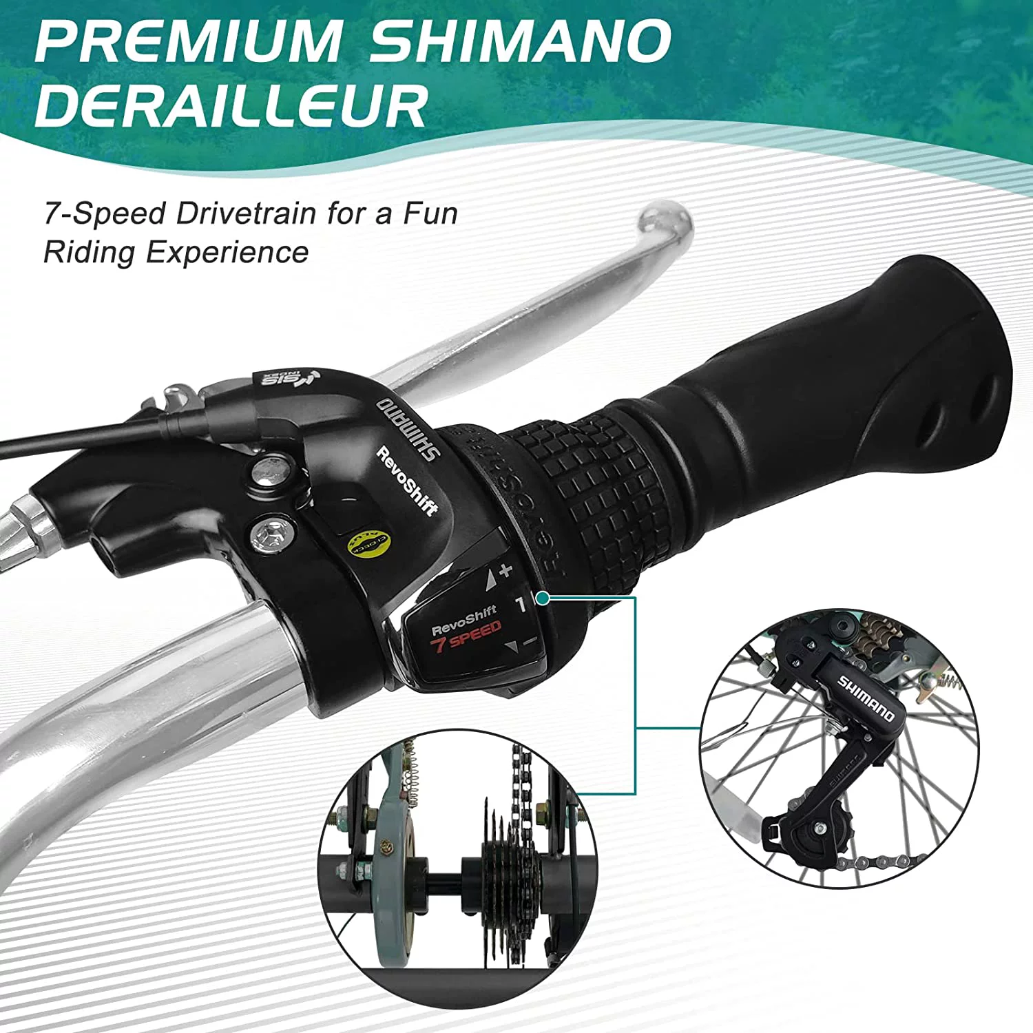 Docred Adult Tricycle 7 Speed 24 Inch Three Wheel Bike Cruiser Trike for Men/Women/Seniors - Womvr