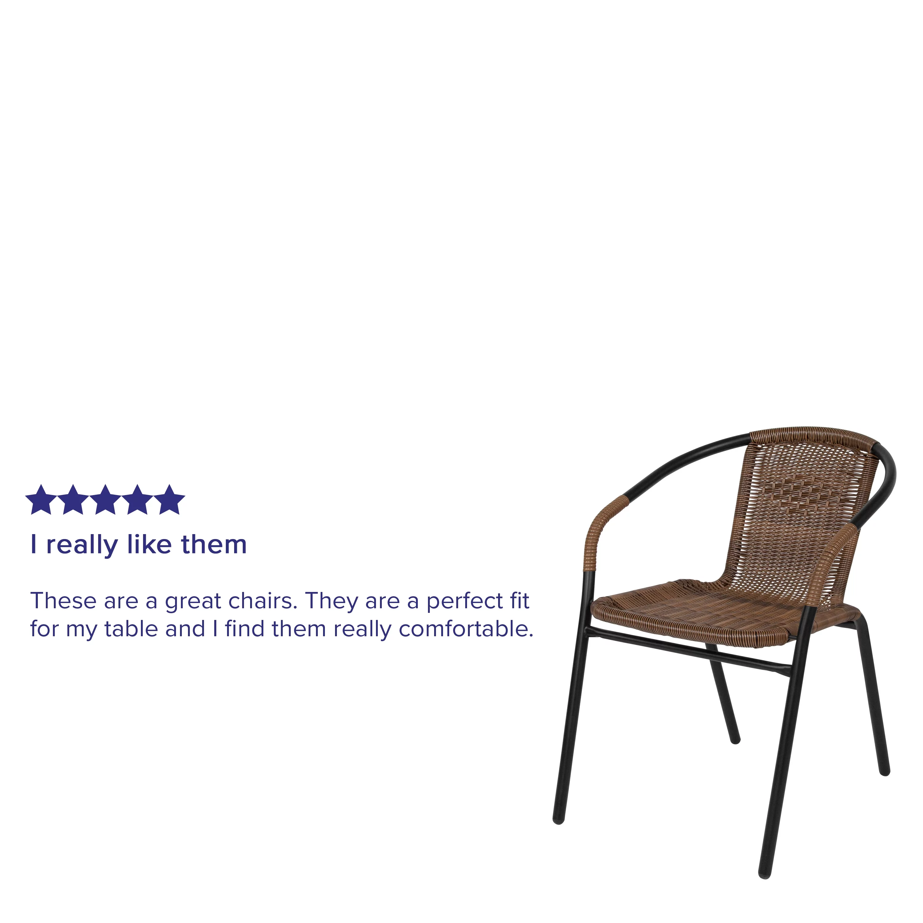 Emma + Oliver 2 Pack Gray Rattan Indoor-Outdoor Restaurant Stack Chair with Curved Back - Womvr