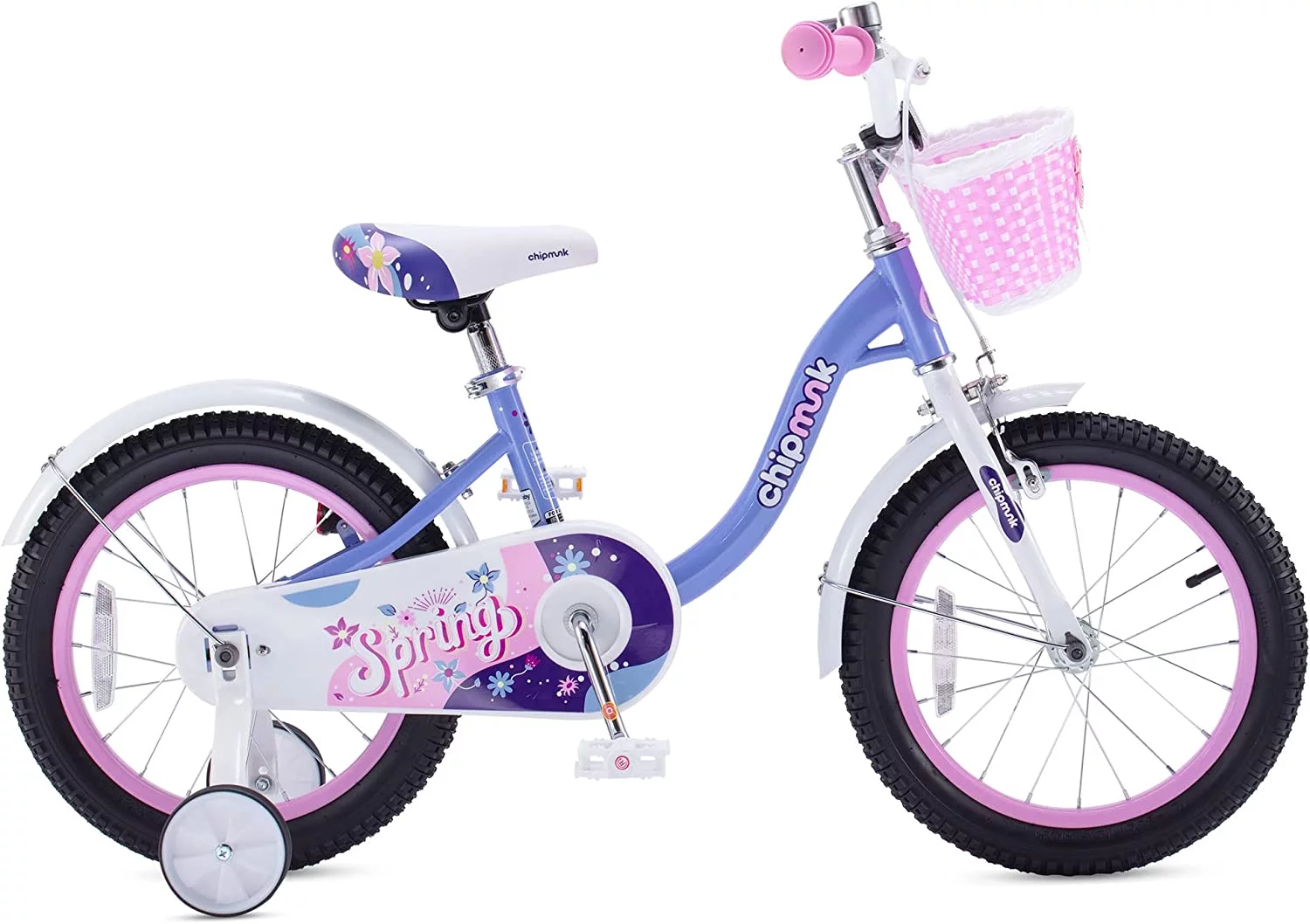 RoyalBaby Spring Kids Bike Girls 18 Inch Bicycle with Basket Kickstand Options Pink - Womvr