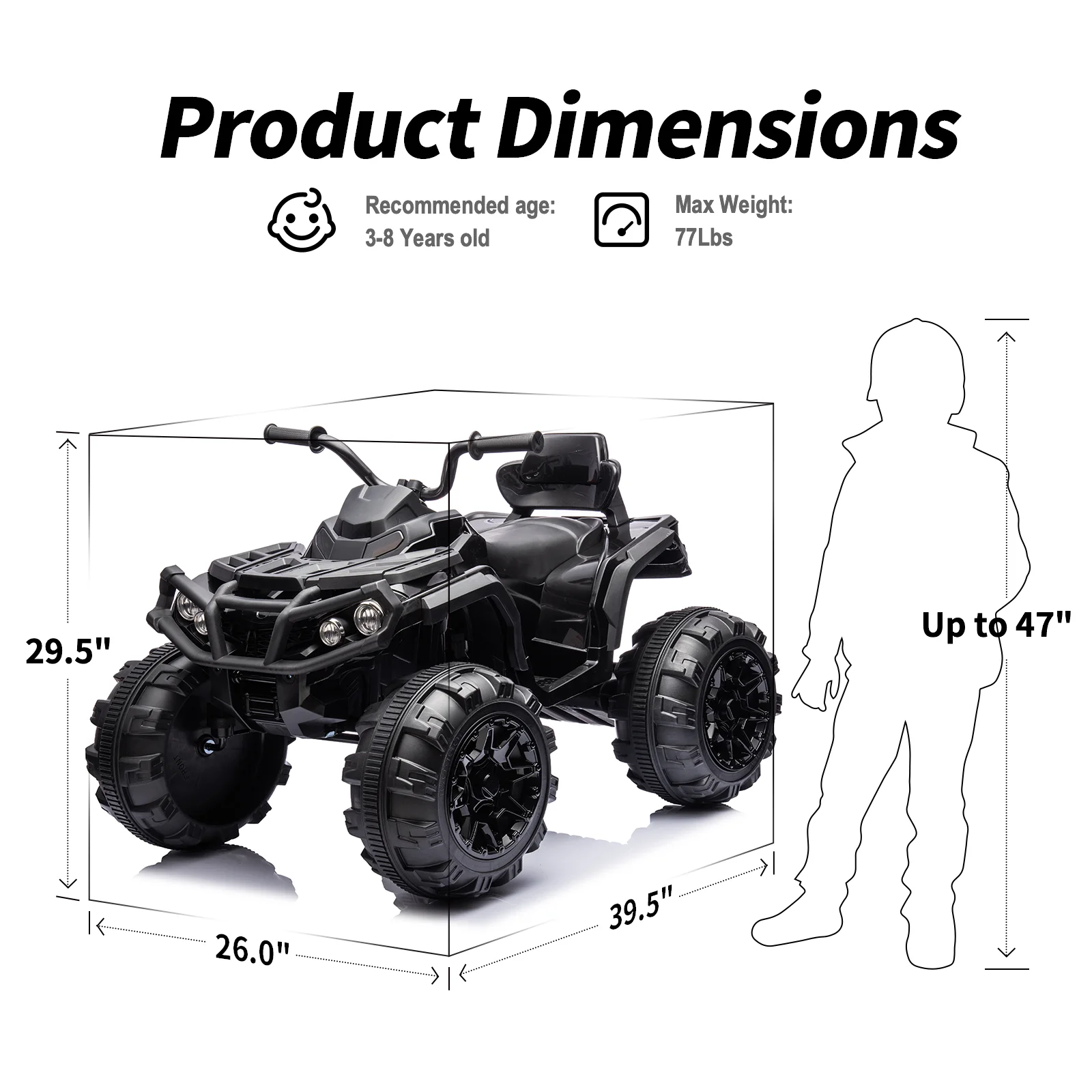 Hikiddo Kids ATV 4 Wheeler, 24V Kids Ride on Toy for Big Kid w/Bluetooth, 400W Motor - Green - Womvr