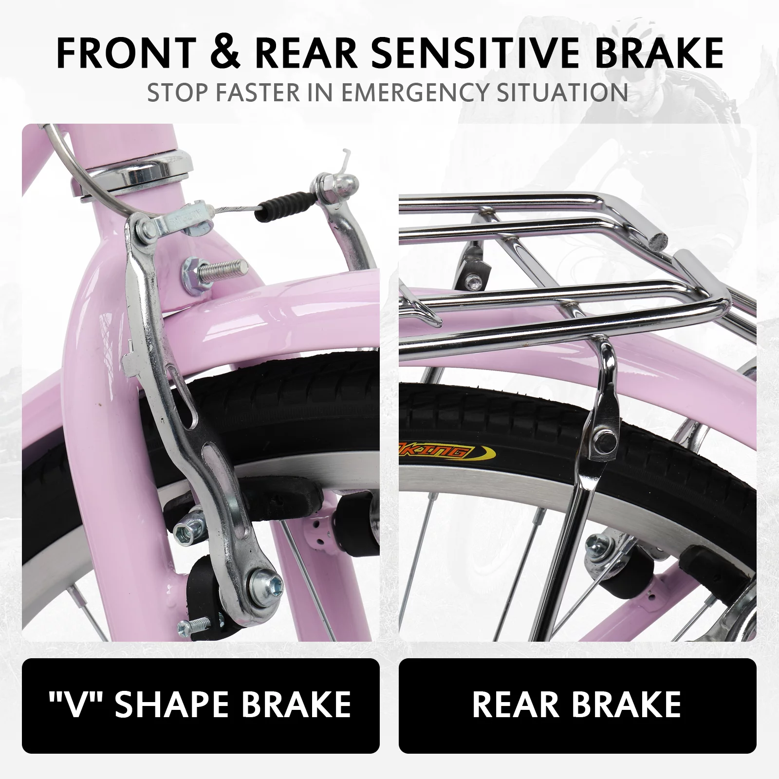 Ktaxon 26in Urban Commuter City Bike, Shimano 7 Speed Adult Road Bicycle, Pink - Womvr