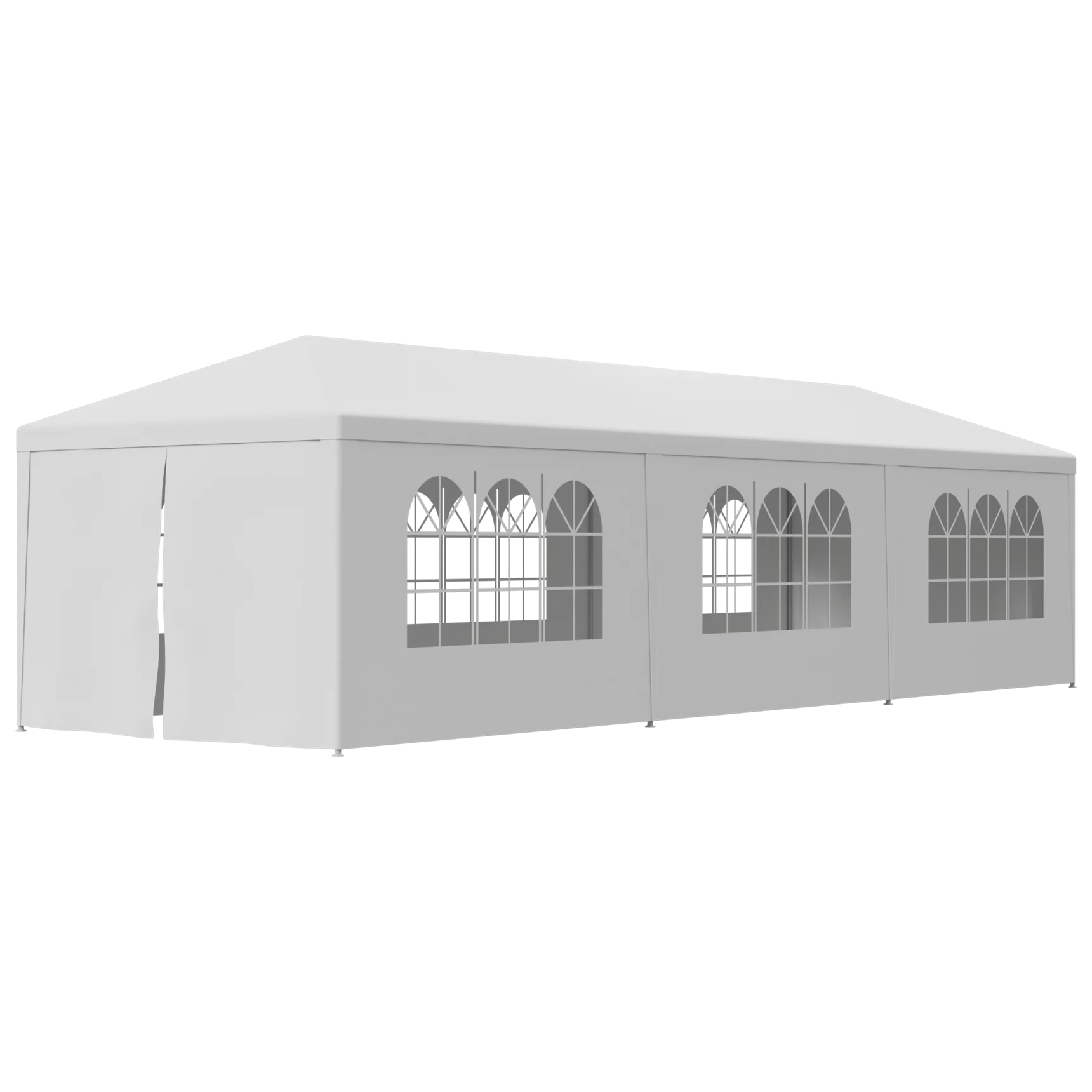 ZENY Wedding Party Tent Gazebo Canopy 6 Window-Walls with 2 Walls 10 x 30', White - Womvr
