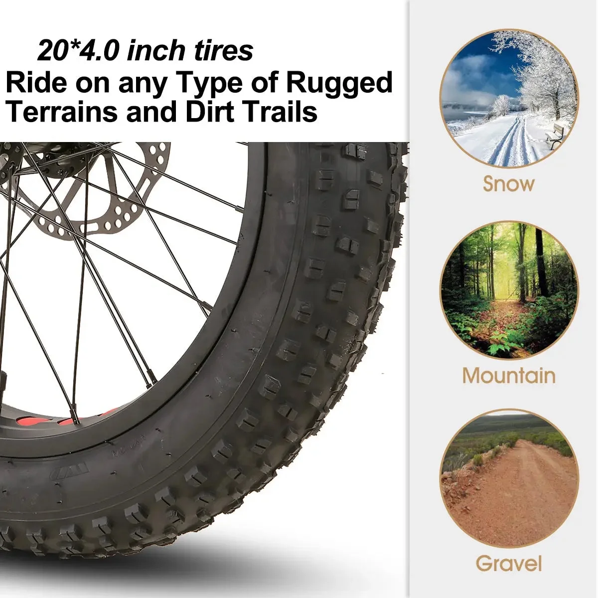 Hiland Kids Fat Tire Bike, Shimano 7-Speed, Dual-Disc Brakes, 20 inch Kids Trail Mountain Bike for Boys Girls, Silver - Womvr