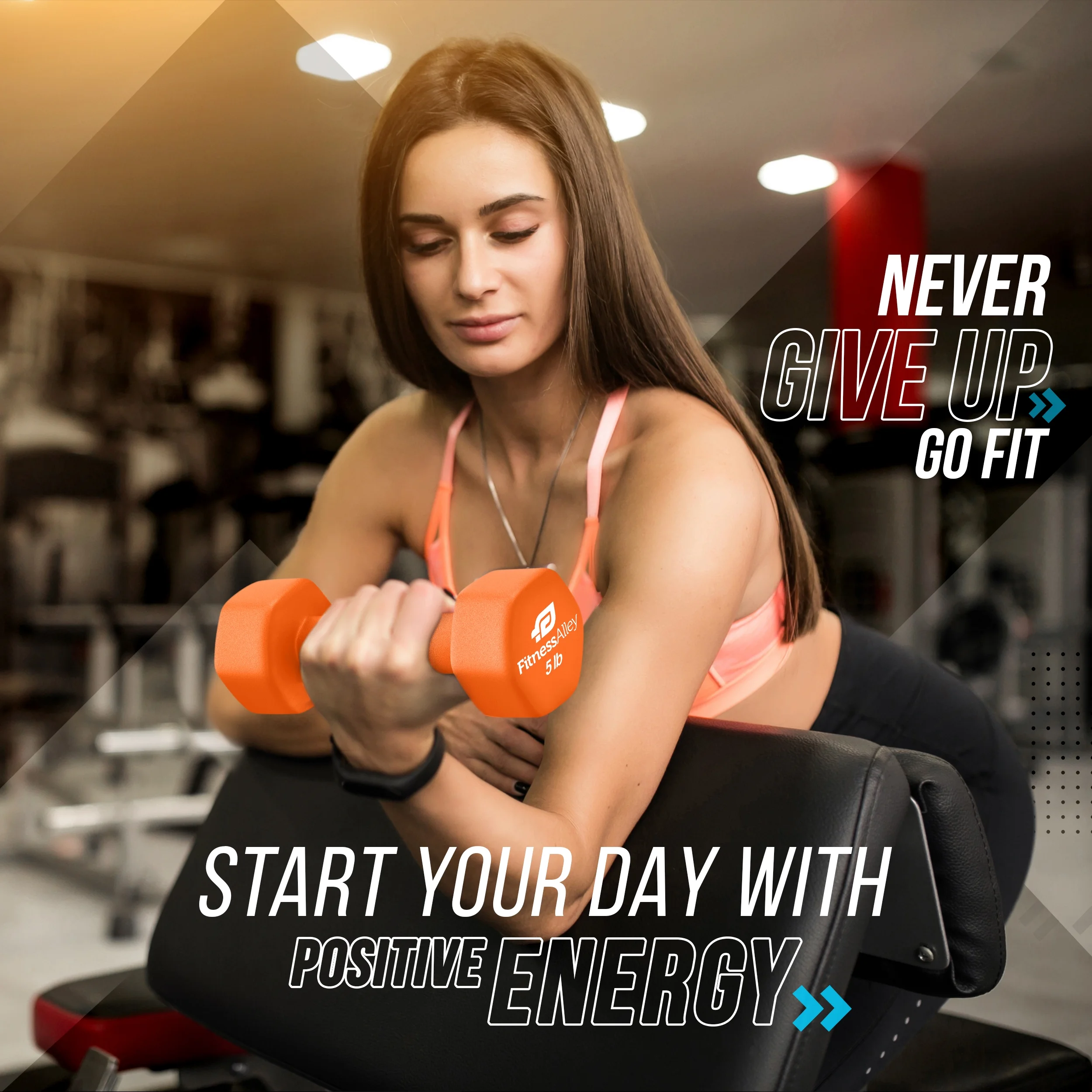 Fitness Alley Neoprene Coated Workout Dumbbells set of 2 �C Anti Roll, Non Slip with Smooth Grip Fitness & Exercise Dumbbells �C Hexagon Shaped Hand Weights (17.5 Pounds) - Womvr