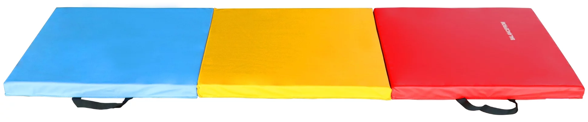 BalanceFrom 6 Ft. x 2 Ft. x 2 In. Three Fold Folding Exercise Mat with Carrying Handles for MMA, Gymnastics and Home Gym, Black - Womvr