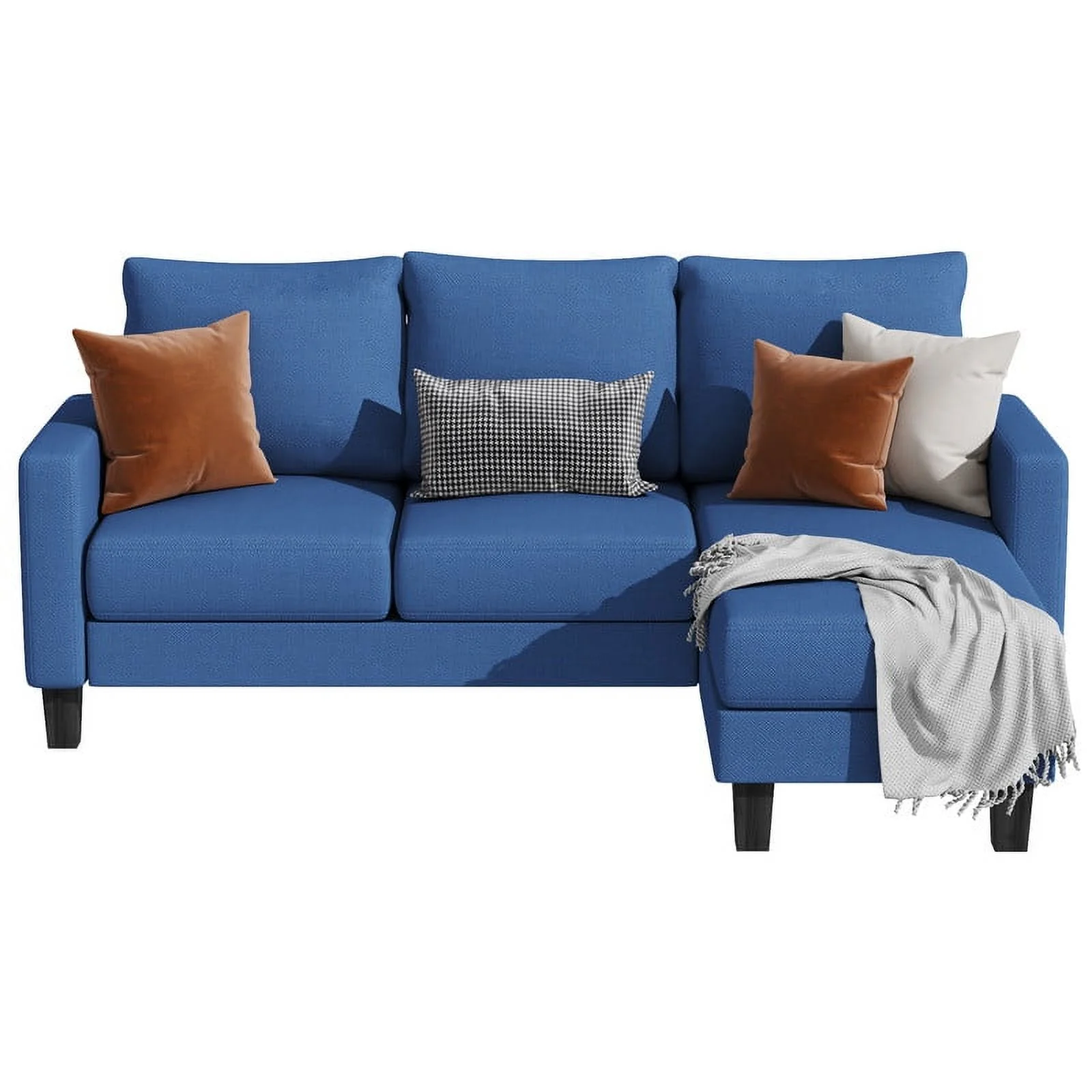 Homall Convertible Sectional Sofa Couch, Modern Linen Fabric L-Shaped Couch 3-Seat Sofa Sectional with Reversible Chaise for Small Living Room, Apartment and Small Space, Dark Gray - Womvr
