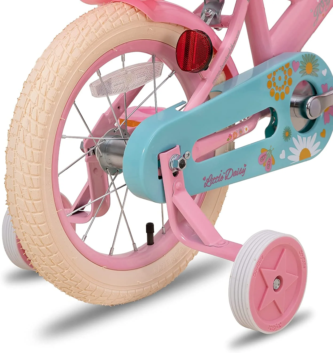 JOYSTAR Little Daisy 12 Inch Kids Bike for 2 3 4 Years Girls with Training Wheels Princess Kids Bicycle with Basket Bike Streamers Toddler Cycle Bikes Pink - Womvr