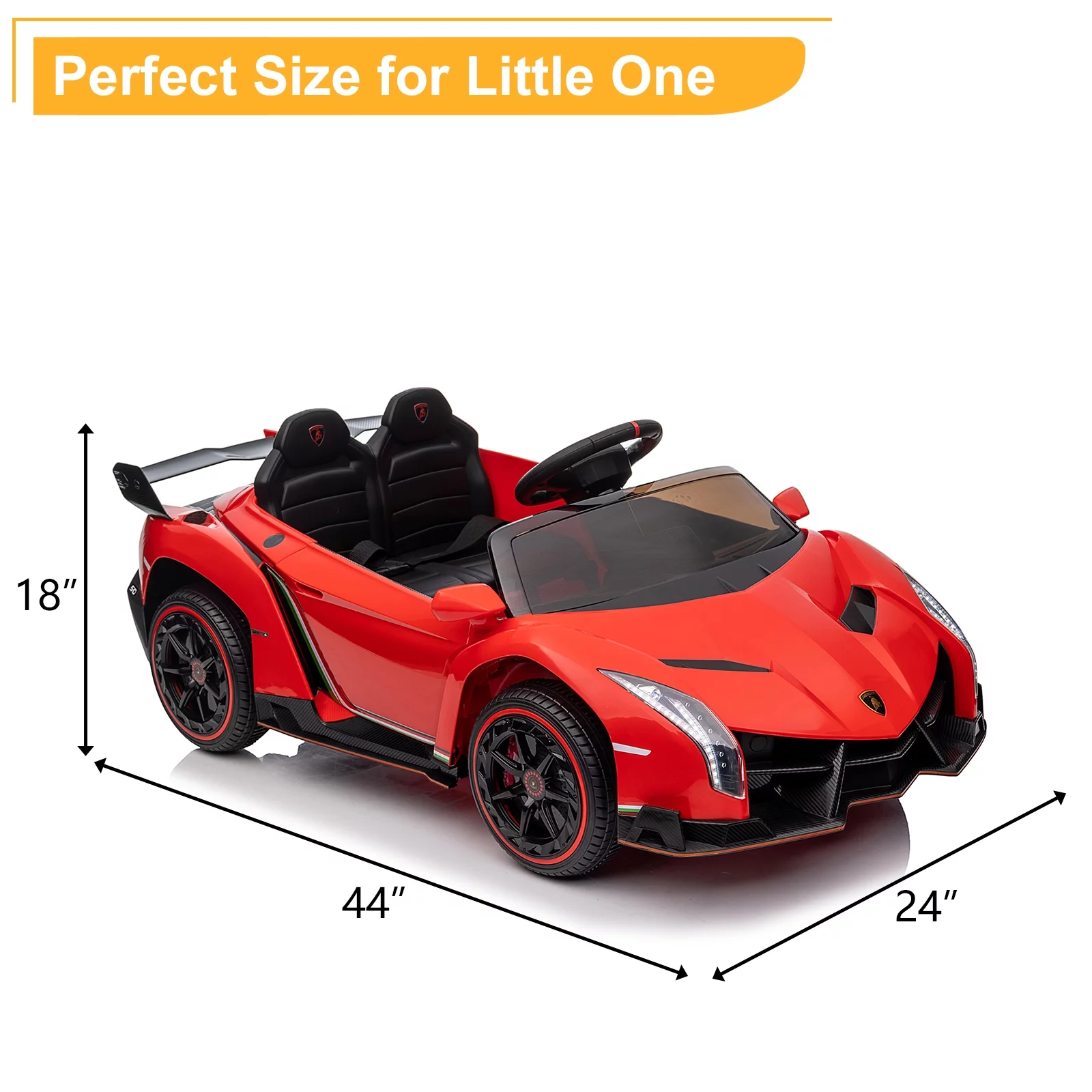 UBesGoo Electric Ride On Car 12V Licensed Lamborghini for Kids Girl, Parent Control, LED Headlights - Pink - Womvr