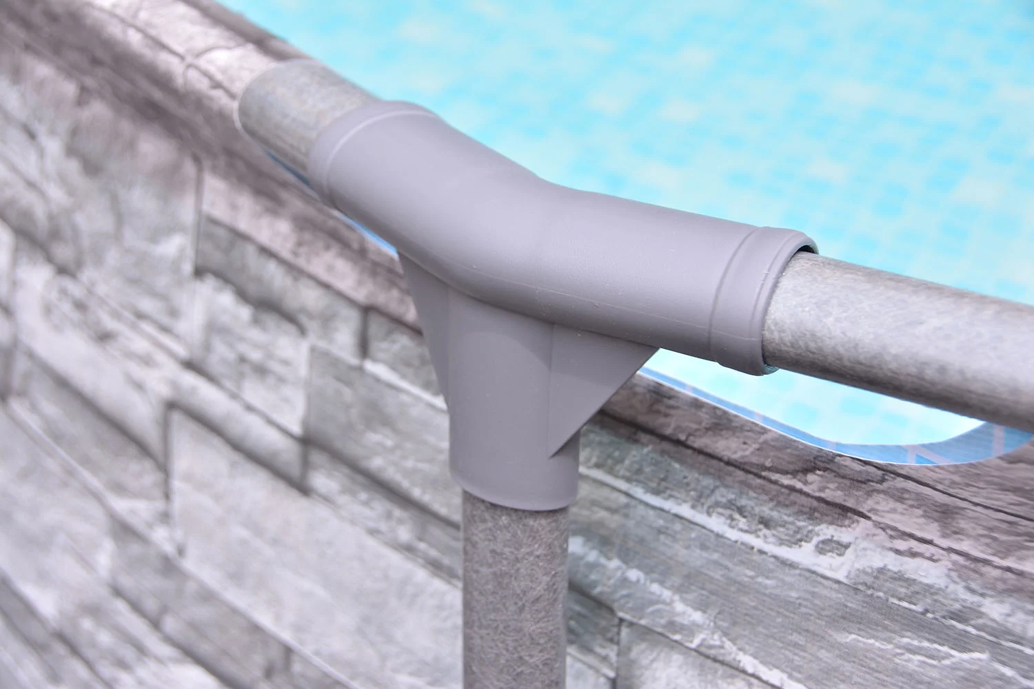 Avenli 12 ft. Grey Stone Premium Round Fiberglass Frame Above Ground Pool - Womvr