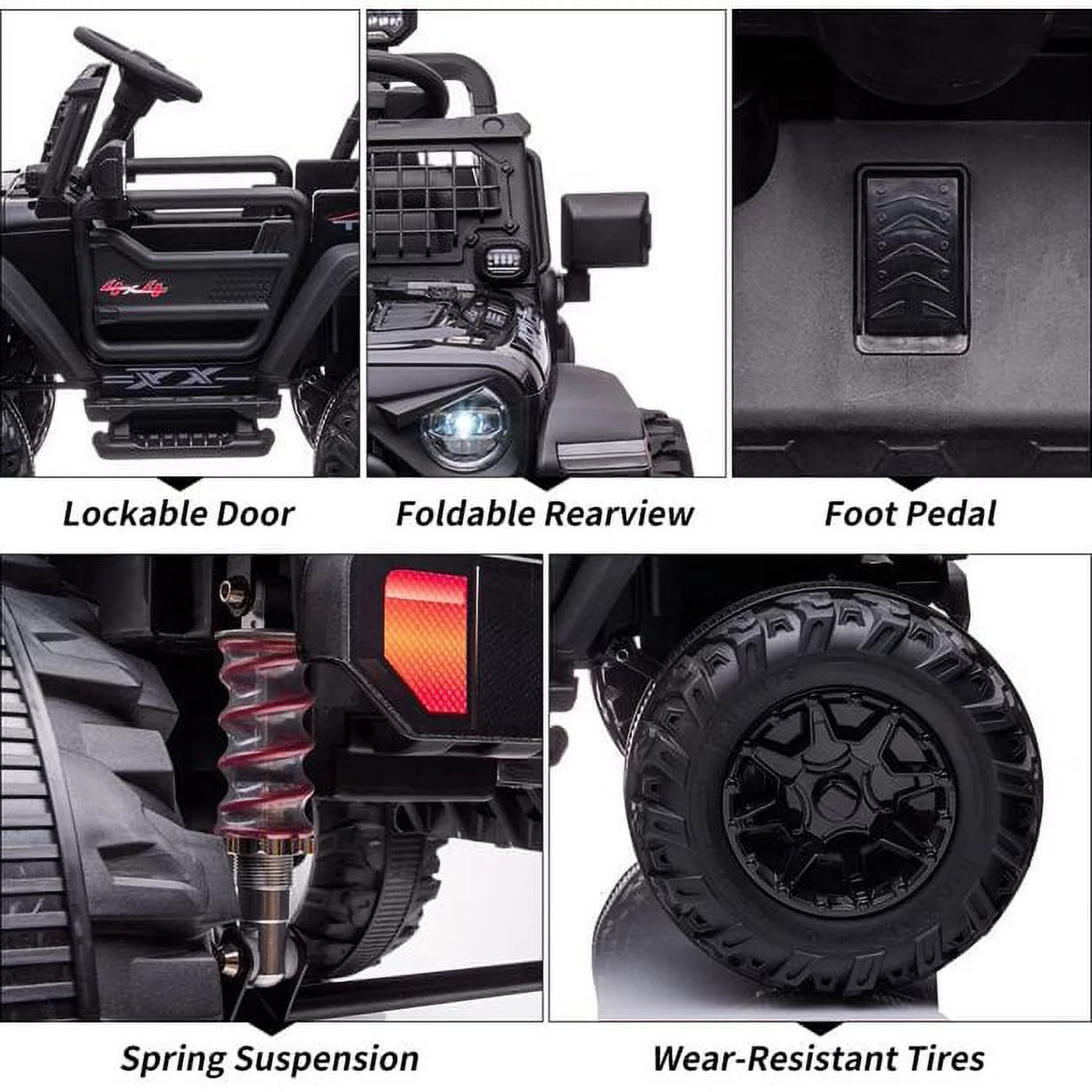 OUTOP Kids 24V Ride on Car with Electric Remote Control Dual Drive Power Ride on Toys 2 Seats SUV Truck Wheels Vehicle - Womvr