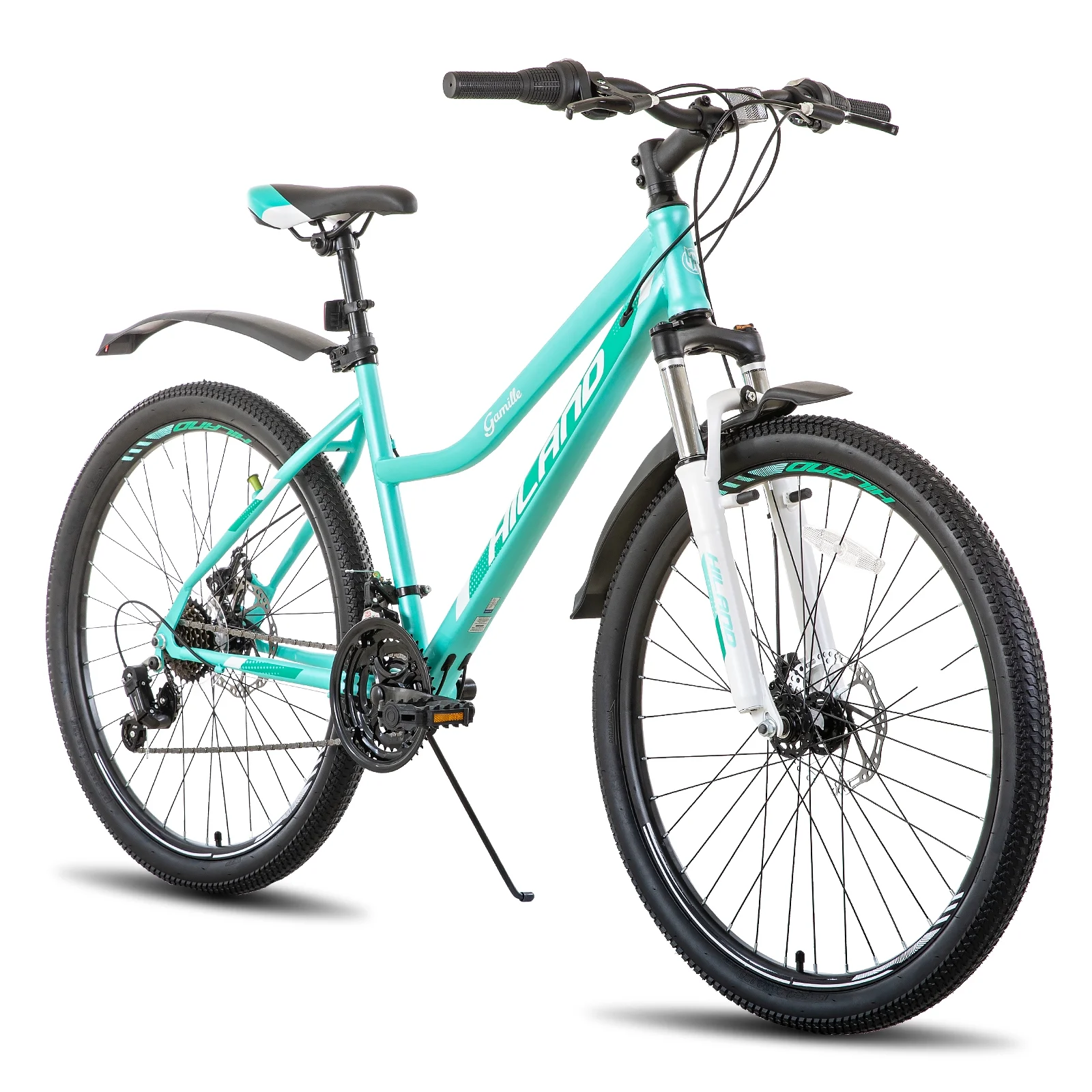 Hiland 26 Inch Womens Mountain Bike,with Step-Through Frame,Shimano 21 Speeds,Suspension Fork MTB,Bicycle for Women Men Adult - Womvr