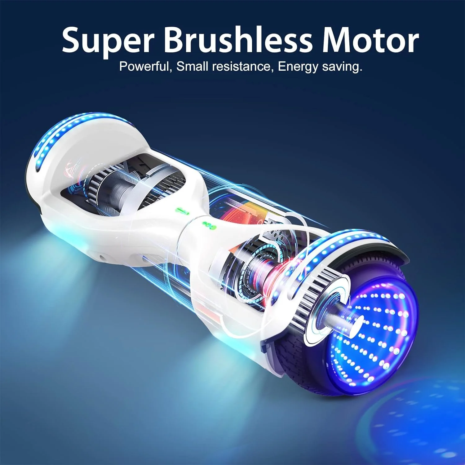 SISIGAD Hoverboard with Seat, 6.5 inch Hoverboard Go Kart Combo with Bluetooth Speaker & LED Lights for Kids Adults - Womvr