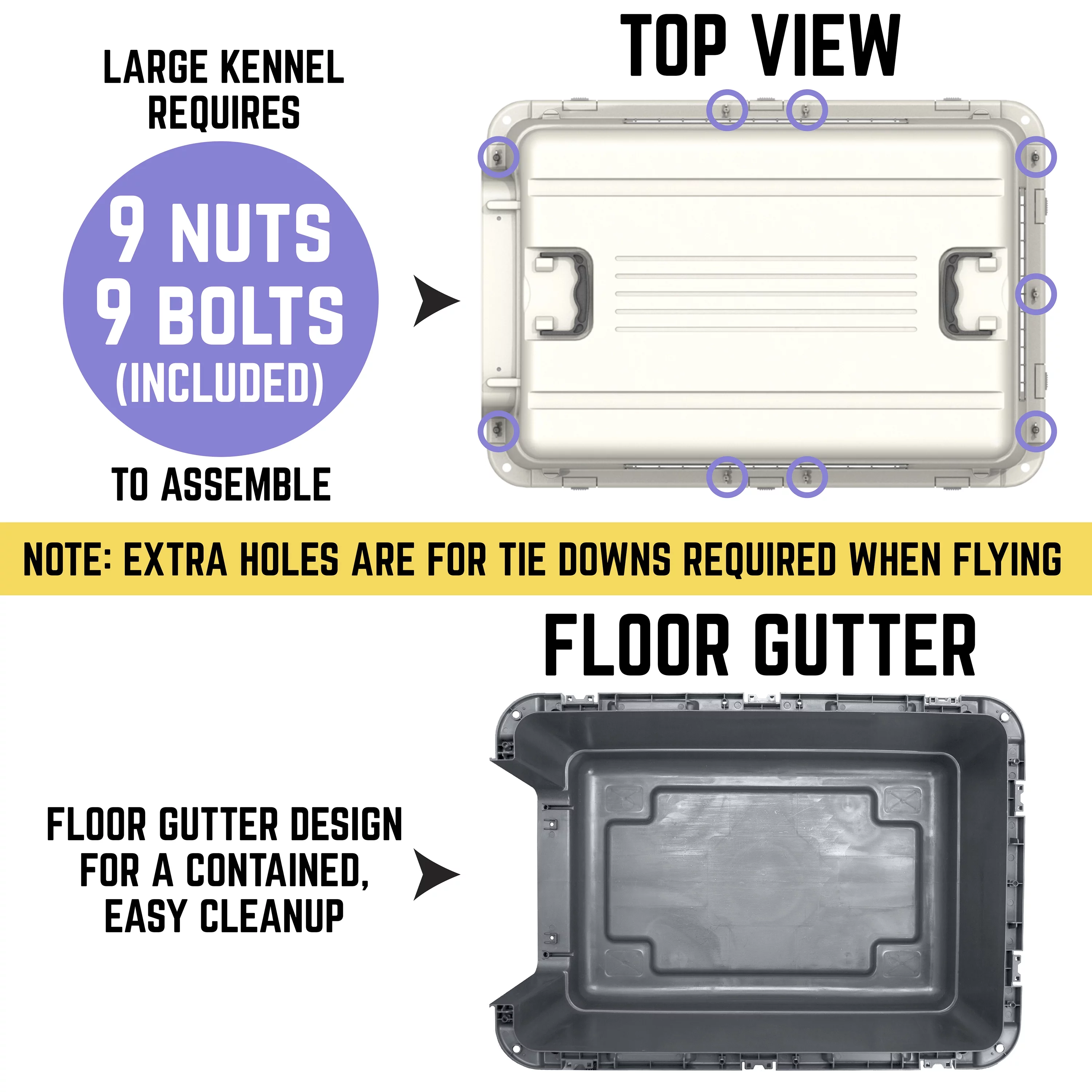 SportPet Designs Plastic Dog IATA Airline Approved Kennel Carrier, Medium, 1 Piece - Womvr