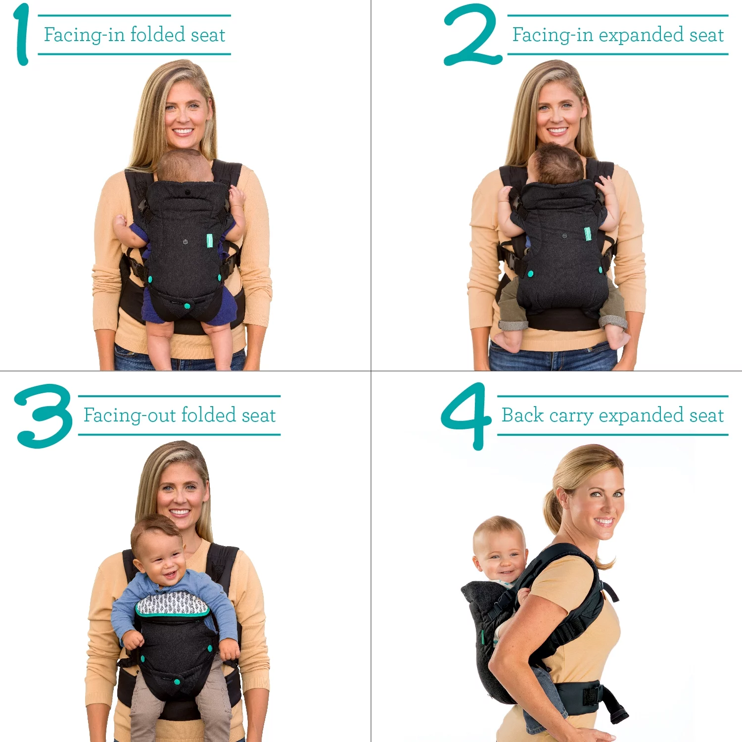 Infantino Nature & Nurture Convertible Baby Carrier, 4-Position, 8-32lbs, 0-9 Months, Sandy Tan - Womvr