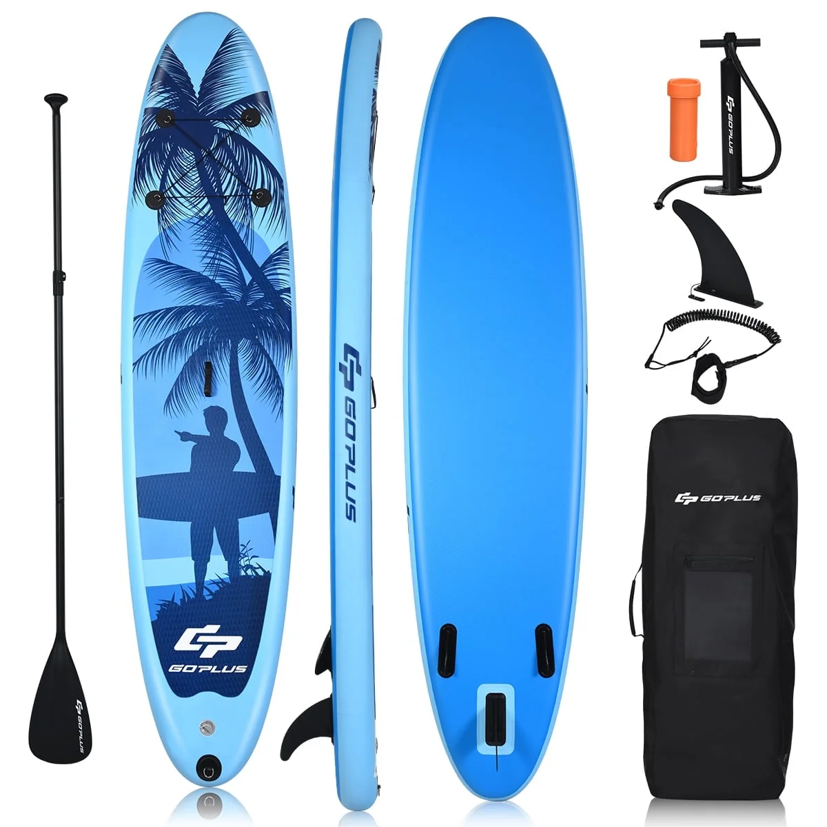 Goplus 11' Inflatable Stand Up Paddle Board 6.5” Thick SUP with Premium Accessorie Blue - Womvr